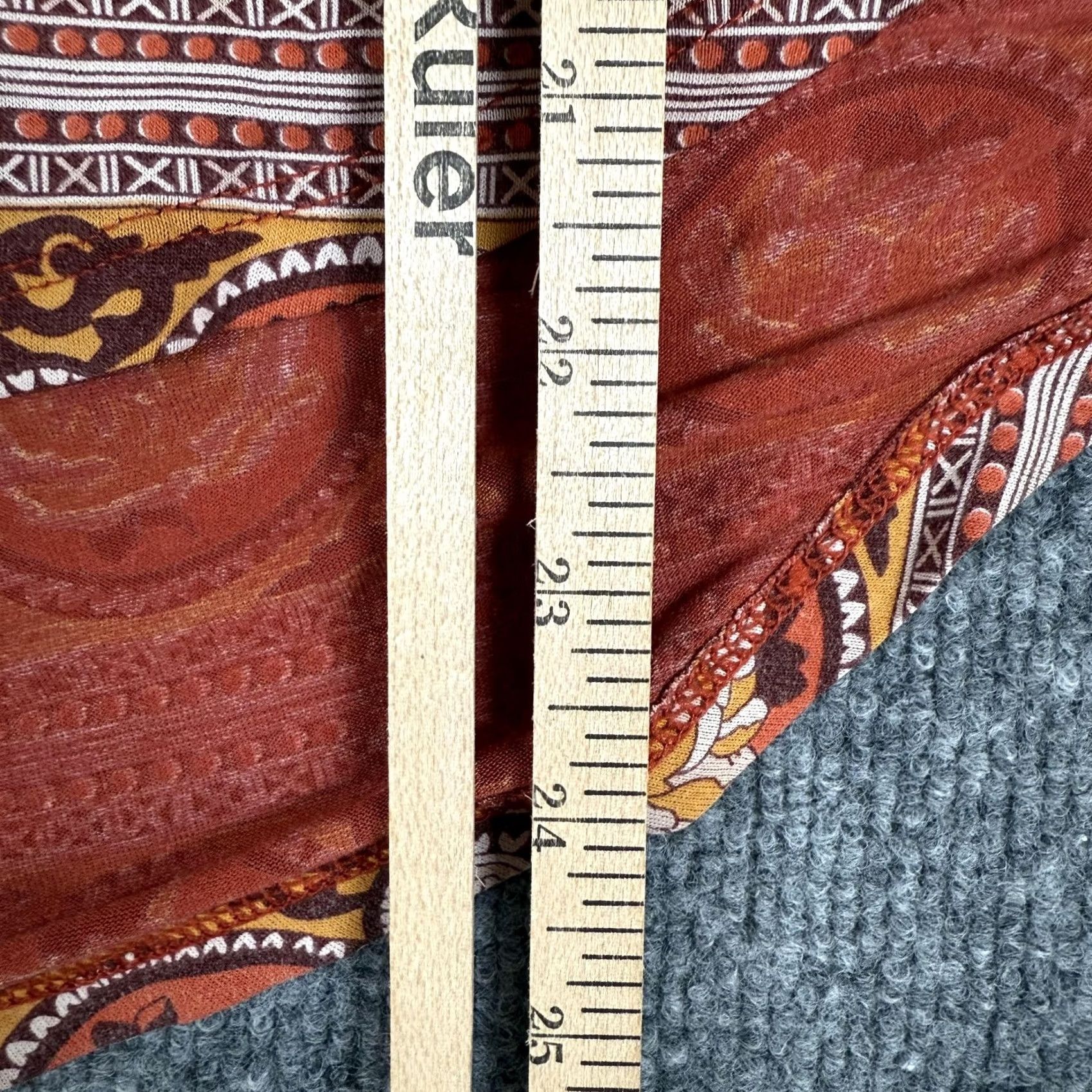 Lucky Brand Lucky Brand Shirt Blouse Medium Floral Boho Tunic 3/4 Sleeve Henley Button Womens Fall Multicolor Size M / US 6-8 / IT 42-44 - 7 Thumbnail