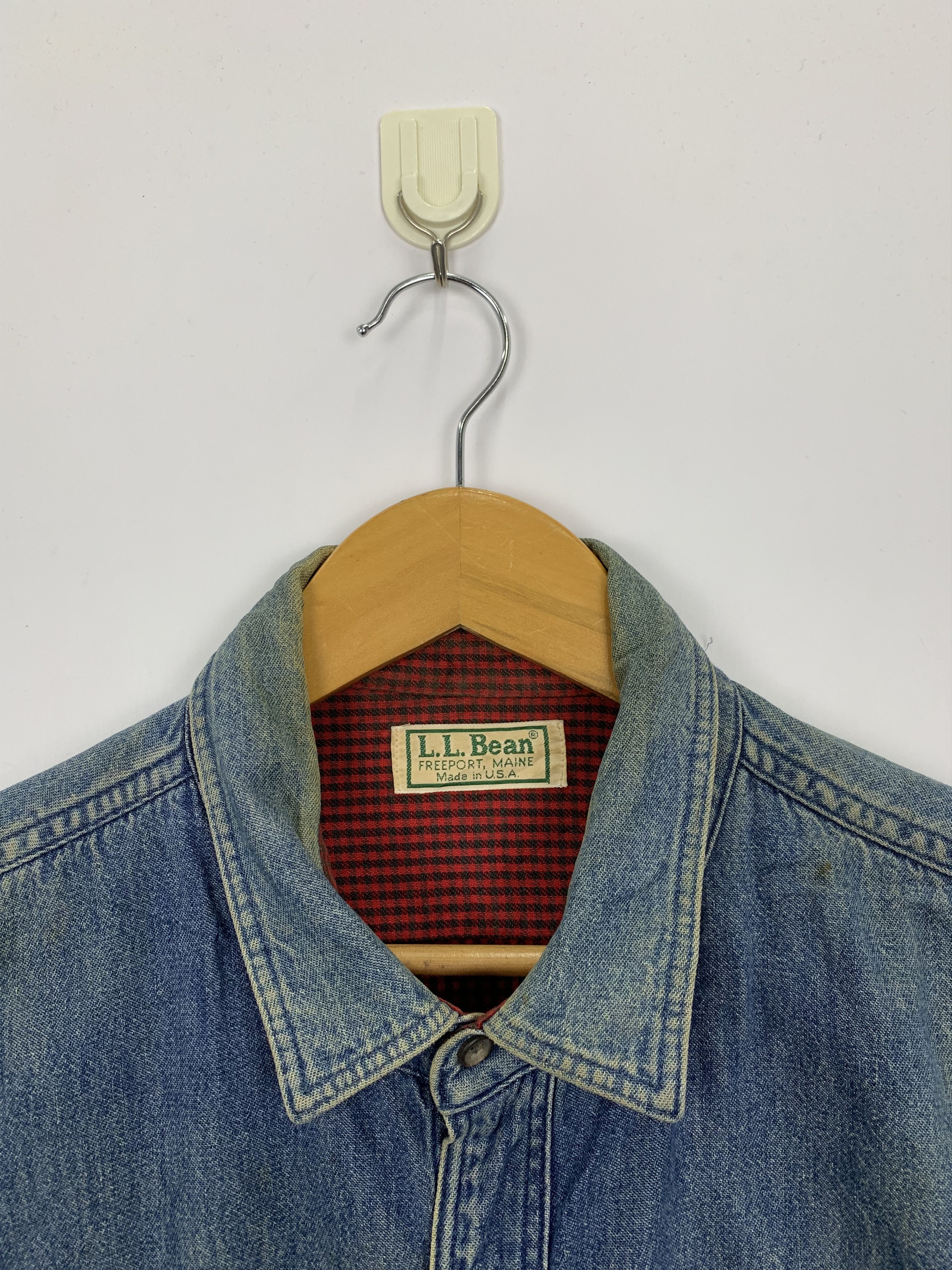 L.L. Bean Vintage 90s L.L. Bean Denim Trucker Jacket Made In USA J0786 Size US L / EU 52-54 / 3 - 8 Thumbnail