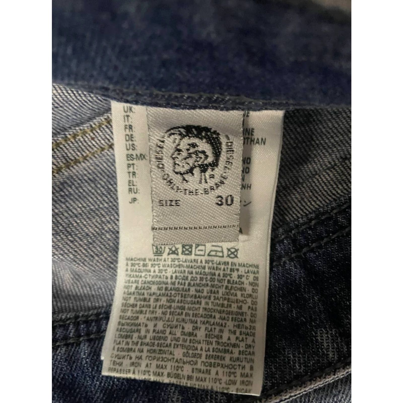 Diesel Diesel Industry Jeans Mens Regular 32 Blue Denim Distressed 5-Pocket Button Zip Skinny) Size US 31 - 5 Thumbnail