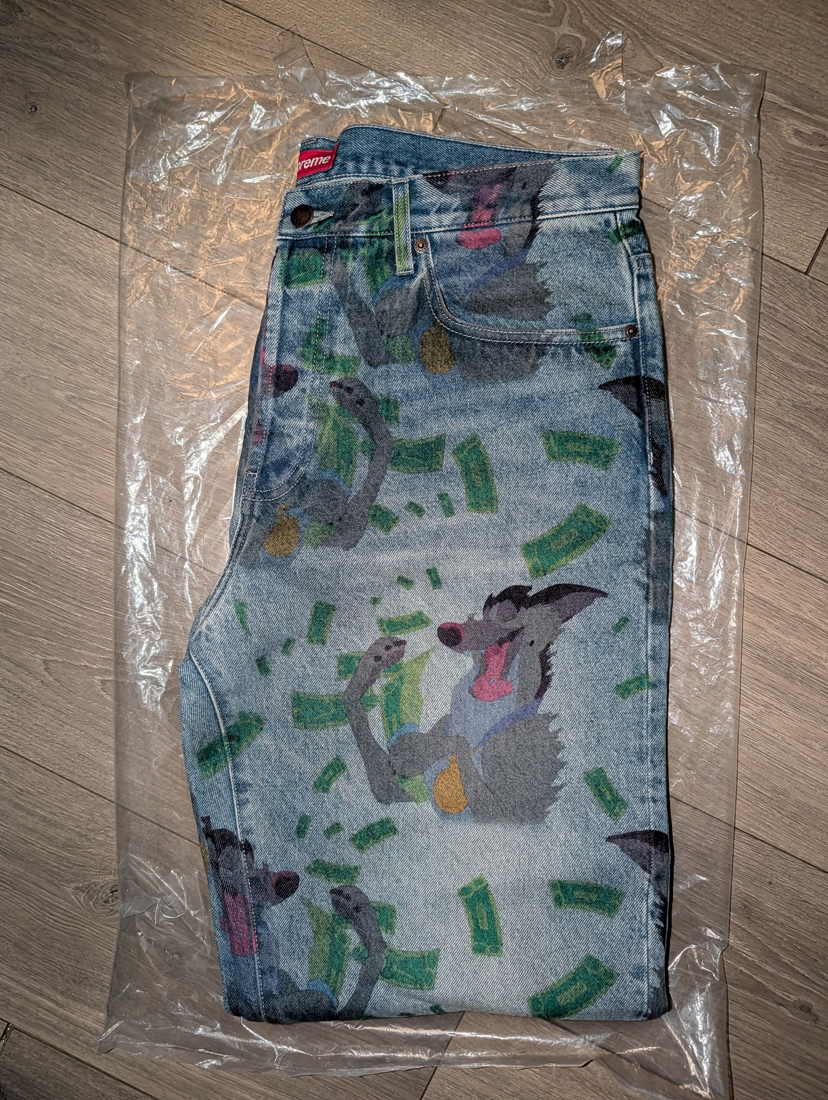 Disney × Supreme Supreme All Dogs Go To Heaven Loose Denim Jeans 
