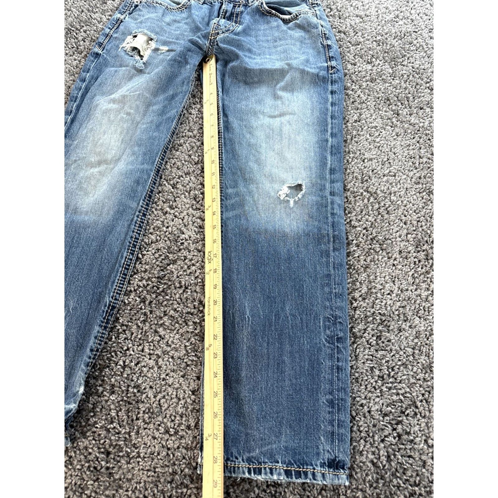 Express VINTAGE Express Jeans Mens 30x29 Bootcut Distressed Blue Denim 90s Grunge Mens Size US 30 / EU 46 - 2 Thumbnail