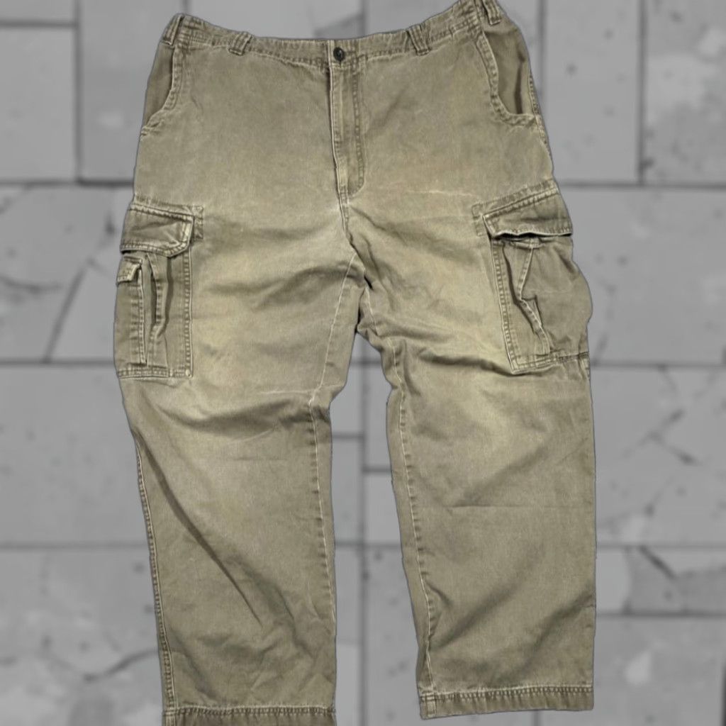 Nautica VINTAGE Nautica Pants 38x30 Cargo Wide-Leg Canvas Olive Green 90s Army Grunge Hip Hop Club Clip... Size US 38 / EU 54 - 1 Thumbnail