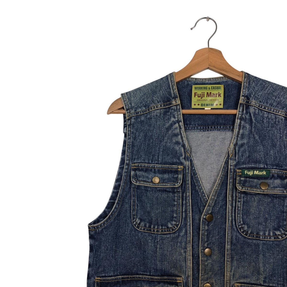 Japanese Brand 📌Vintage Denim Work Jacket Biker Fuji Mark Size US M / EU 48-50 / 2 - 8 Thumbnail