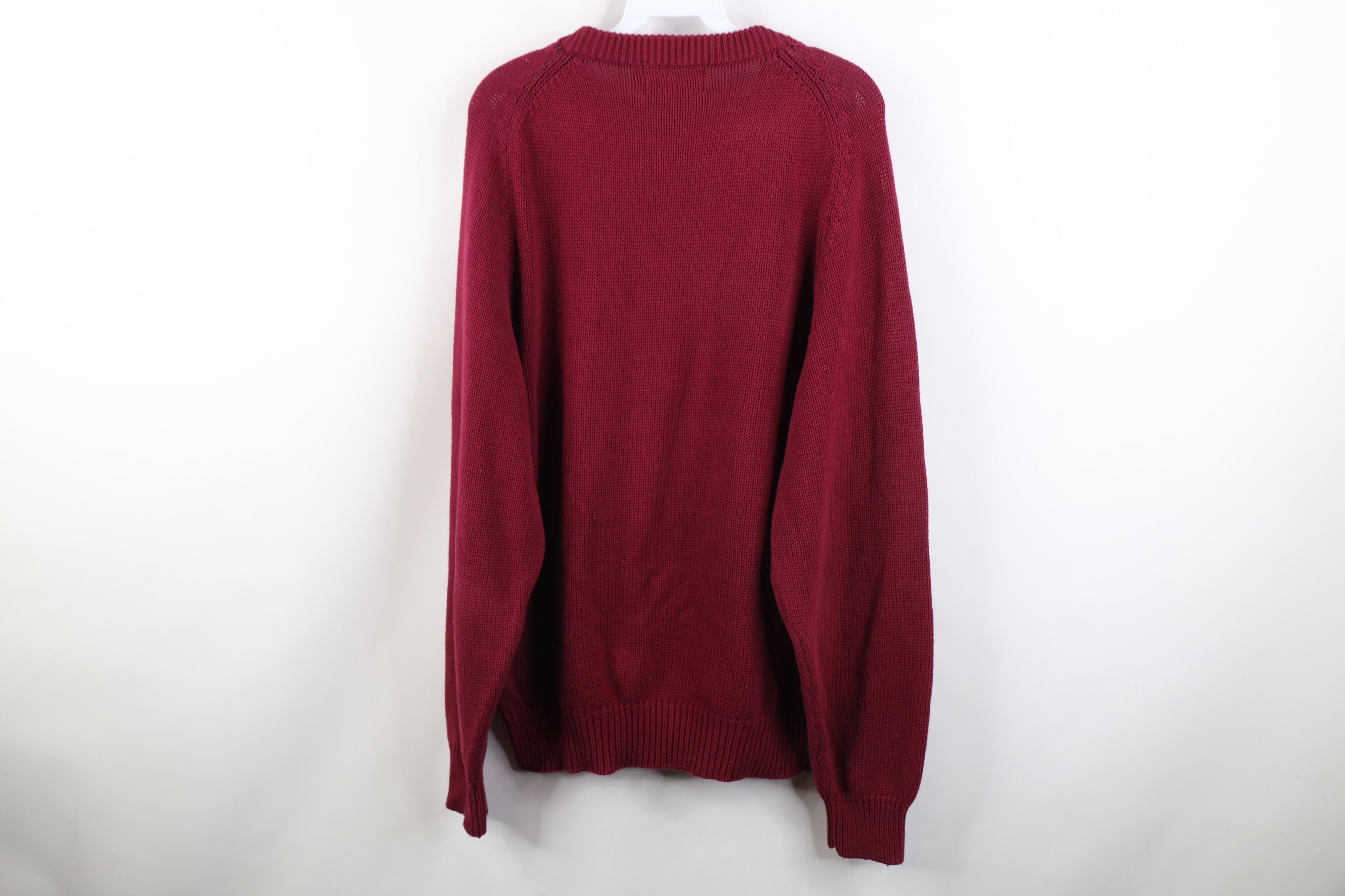 Eddie Bauer Vintage 90s Eddie Bauer Cotton Knit Crewneck Sweater Maroon Size US L / EU 52-54 / 3 - 9 Thumbnail