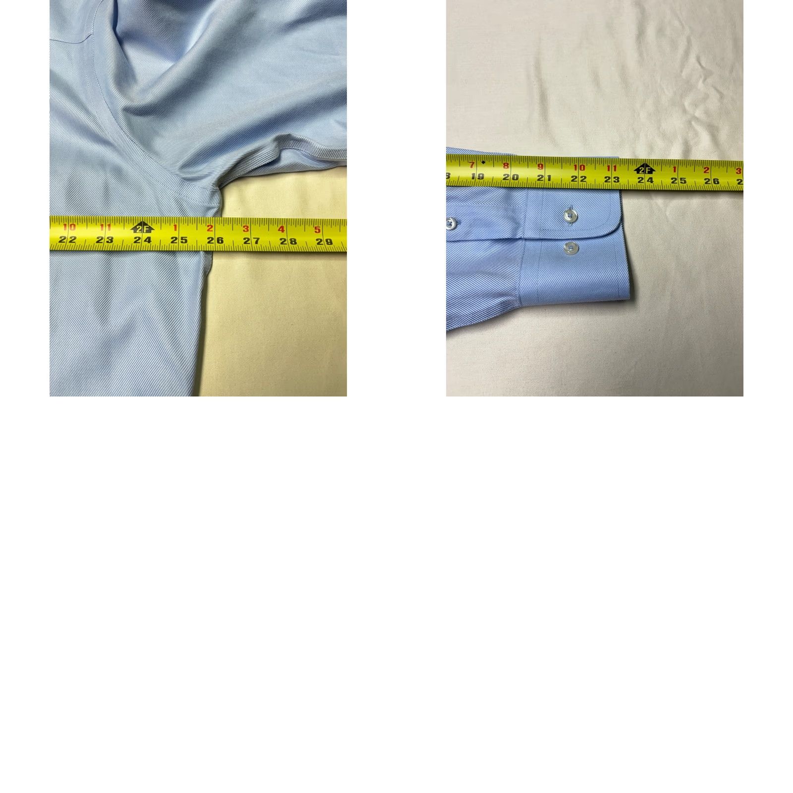 David Donahue David Donahue Dress Shirt Blue Twill Non-Iron Slim 17.5 32/33 Mens Shirt Size 48R - 8 Thumbnail