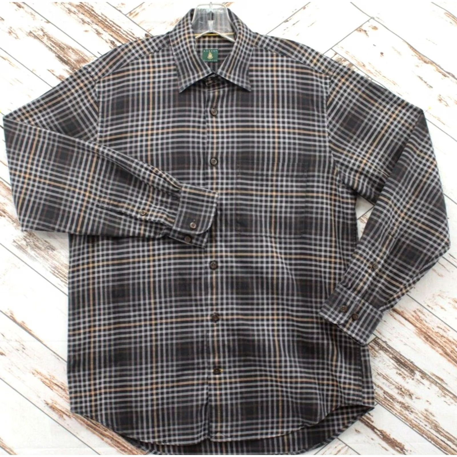 Robert Talbott Robert Talbott Shirt Mens M Black Windowpane Plaid Button-Up Office Size US M / EU 48-50 / 2 - 2 Thumbnail