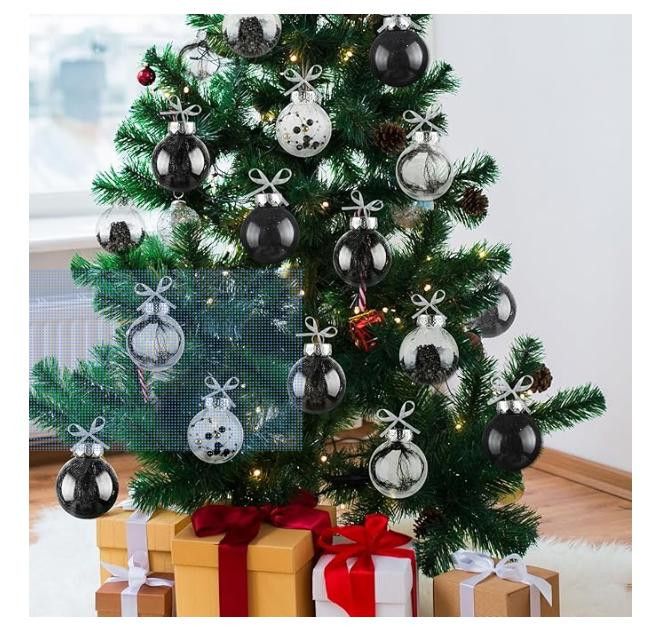 NBDN Nobrandedon 2.36" Clear Plastic Ball Ornaments, 30pcs Shatterproof Size ONE SIZE - 4 Thumbnail