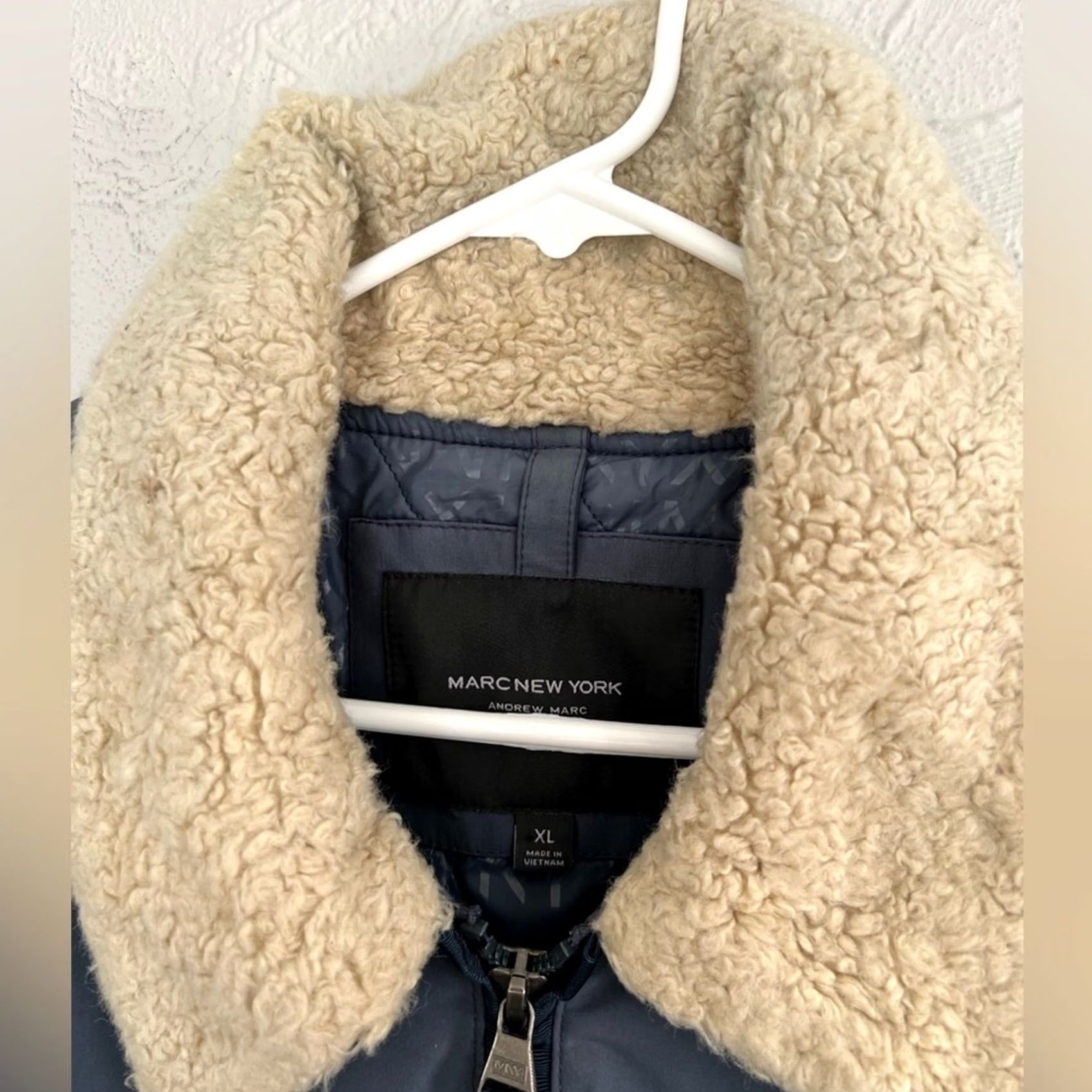 Andrew Marc Andrew Marc Yarmouth Parka Jacket Bomber Jacket Sherpa Size LARGE Blue Men Jacket Size US L / EU 52-54 / 3 - 6 Thumbnail