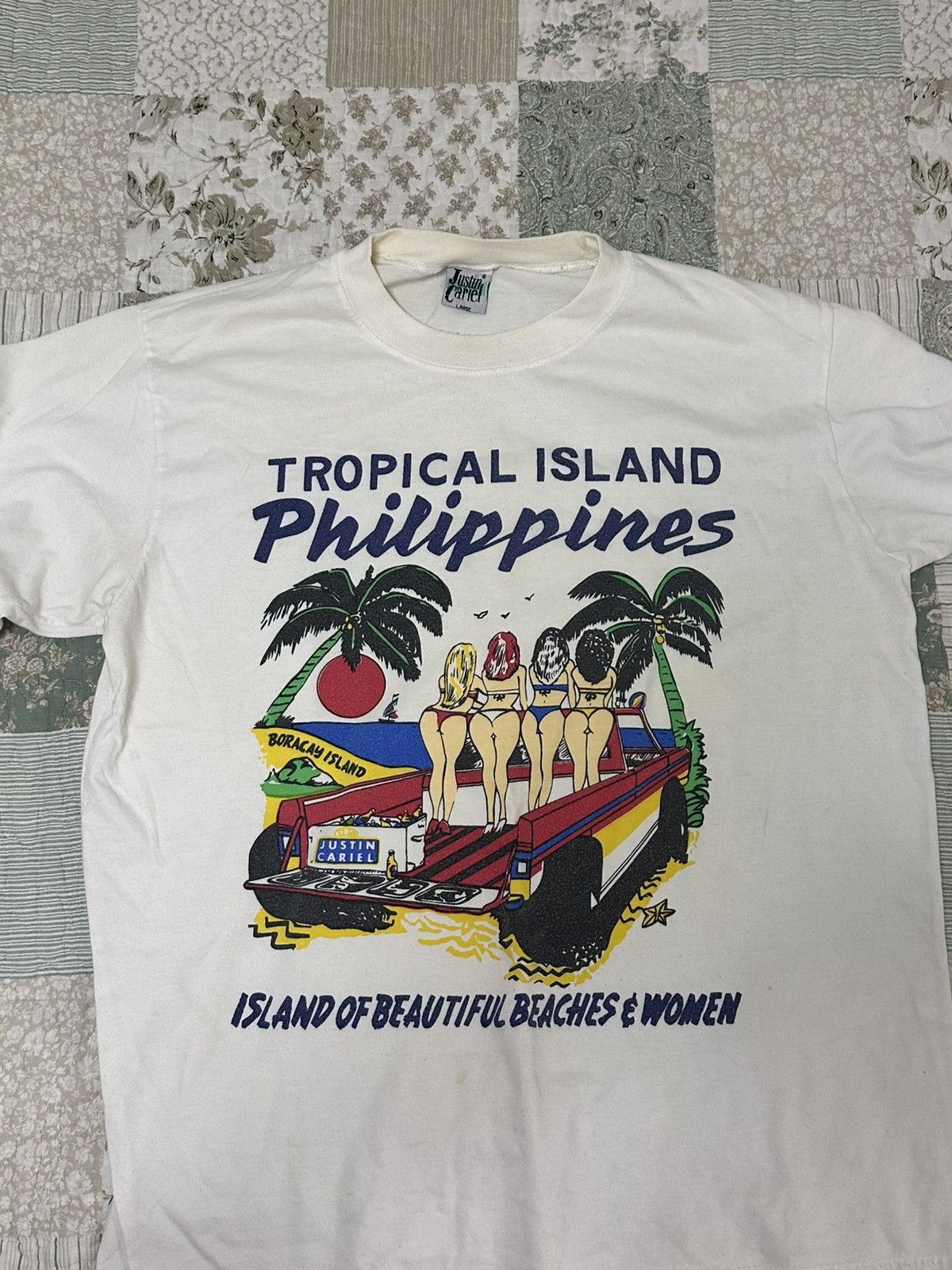 Other Vintage 90s Philippines white cotton t-shirt Size US L / EU 52-54 / 3 - 1 Thumbnail