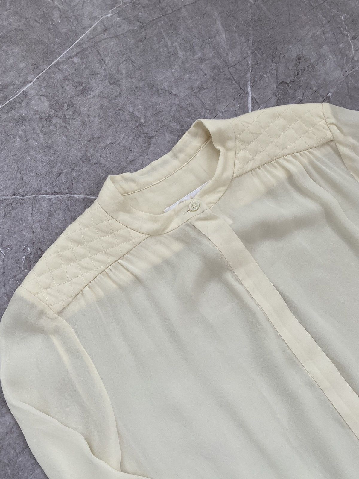 Chloe Chloe Sheer 100% Silk Blouse Long Sleeve Milk Made in France Size XS / US 0-2 / IT 36-38 - 7 Thumbnail