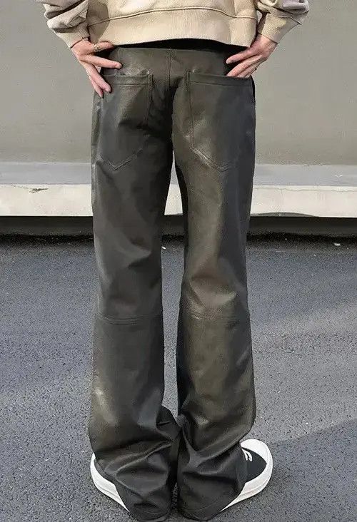 Jean Avant garde studded pu leather flare pants Size US 30 / EU 46 - 4 Thumbnail