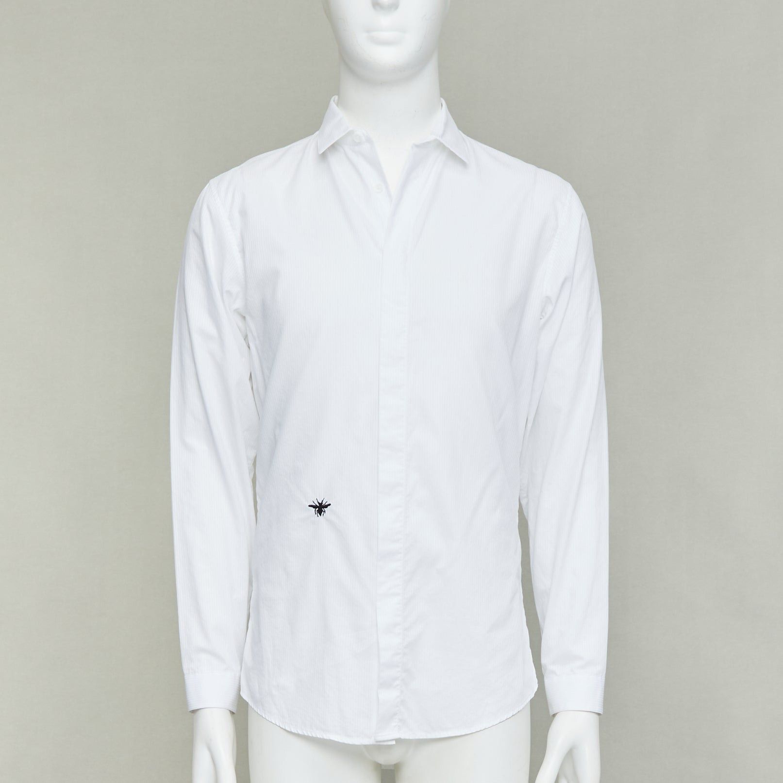 Dior DIOR HOMME Hedi Slimane white cotton black bee embroidery shirt EU39 M Size US M / EU 48-50 / 2 - 1 Thumbnail