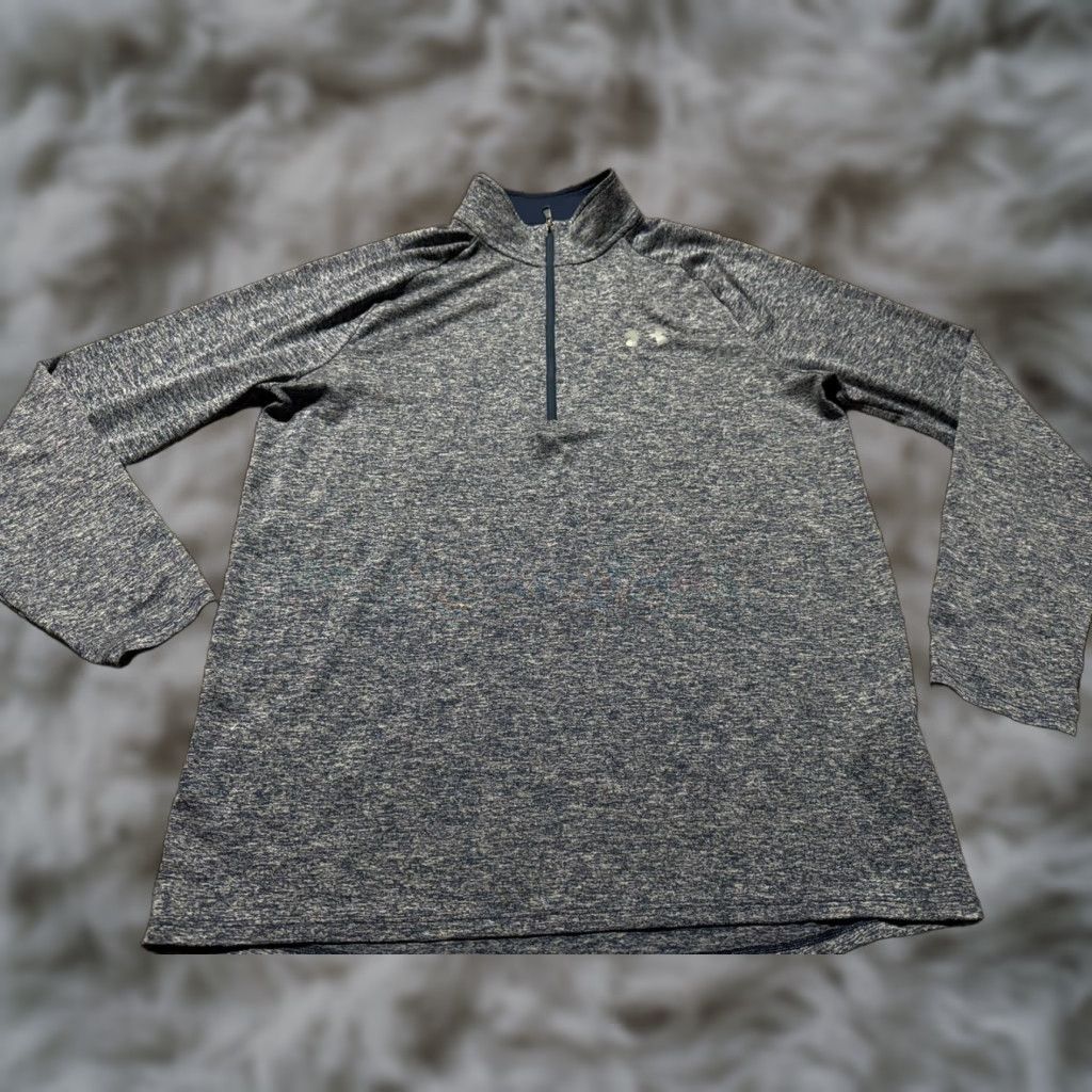 Under Armour Under Armour Shirt Mens Medium Heather Blue Loose Fit Lightweight Long Sleeve Quarter Zip Size US M / EU 48-50 / 2 - 1 Thumbnail