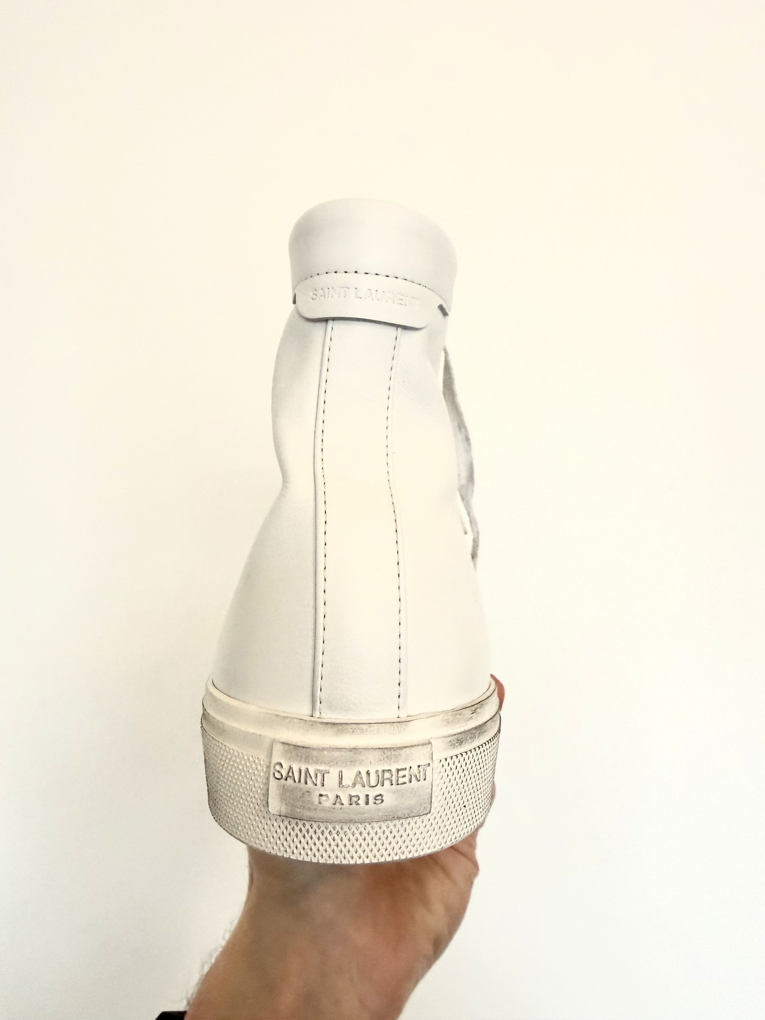 Saint Laurent Paris Saint Laurent Mid-Top Malibu Sneakers in Smooth Leather Size US 12 / EU 45 - 7 Thumbnail