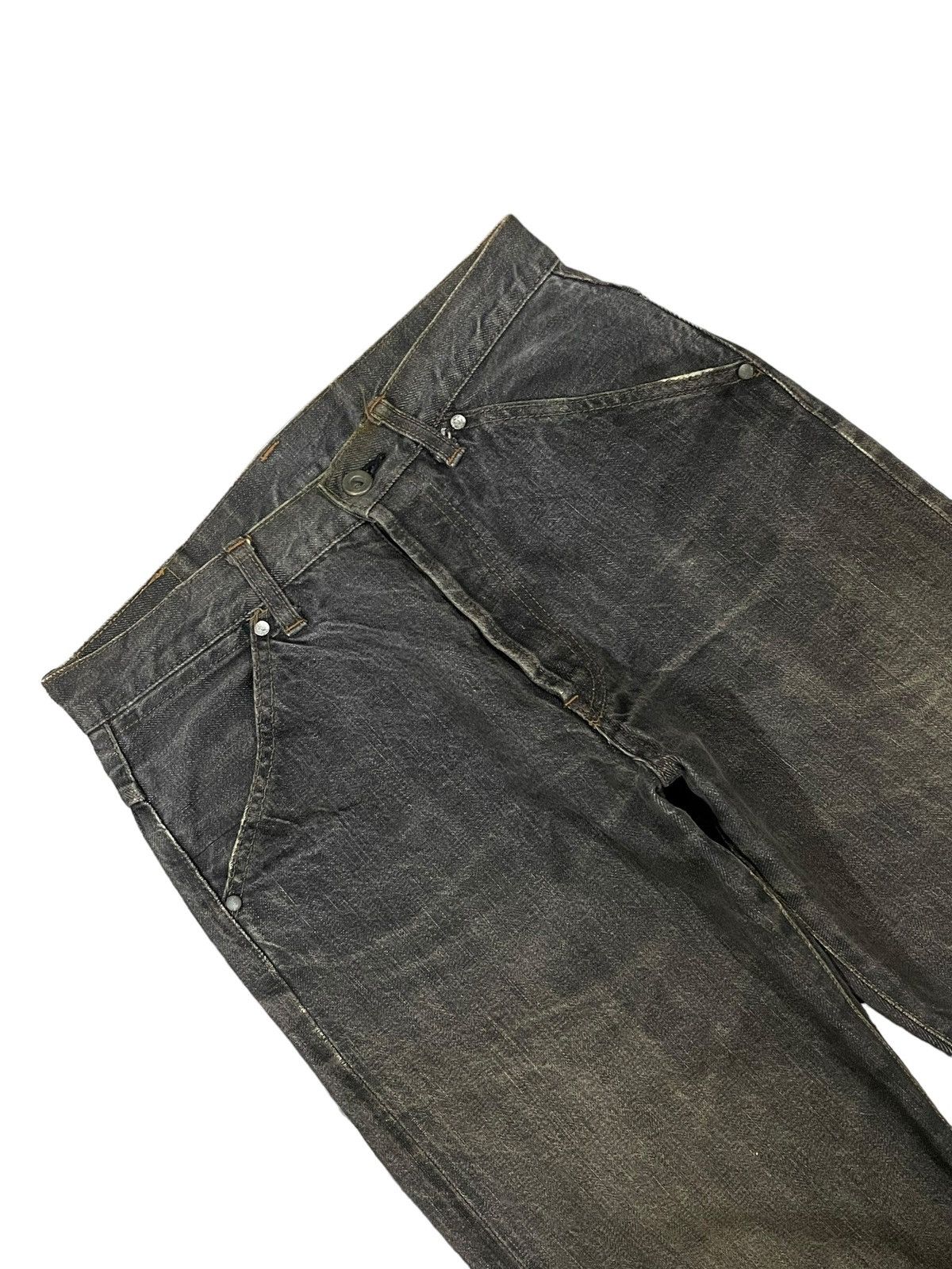 If Six Was Nine Vintage Japanese Virus Denim Paranoia Factory Mud Max Jeans Size US 29 - 6 Thumbnail