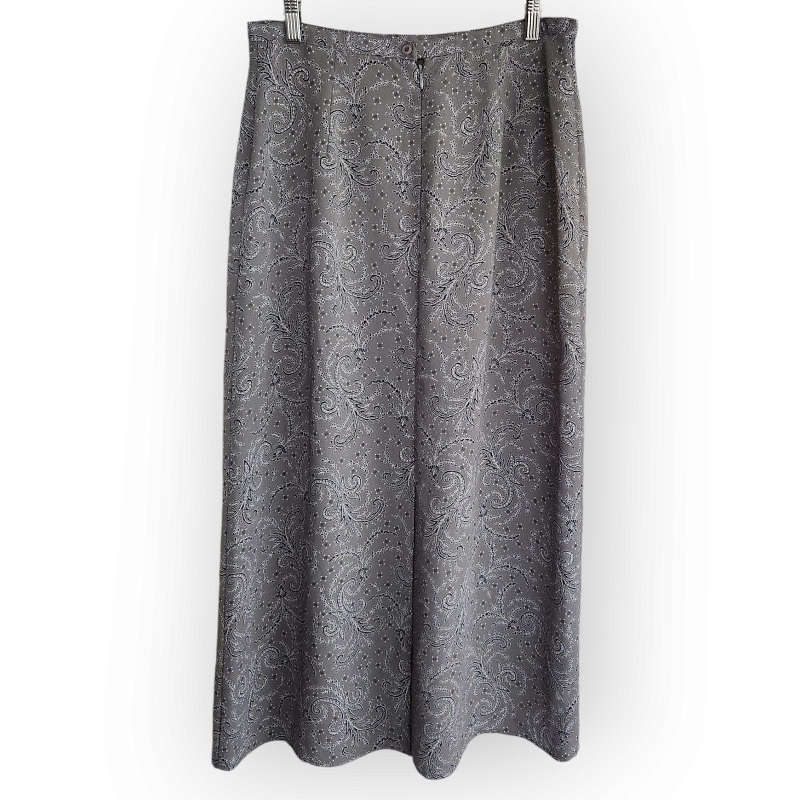 Vintage Vintage Worthington Gray Paisley Whimsigoth Midi Skirt 8 Size 30" / US 8 / IT 44 - 4 Thumbnail