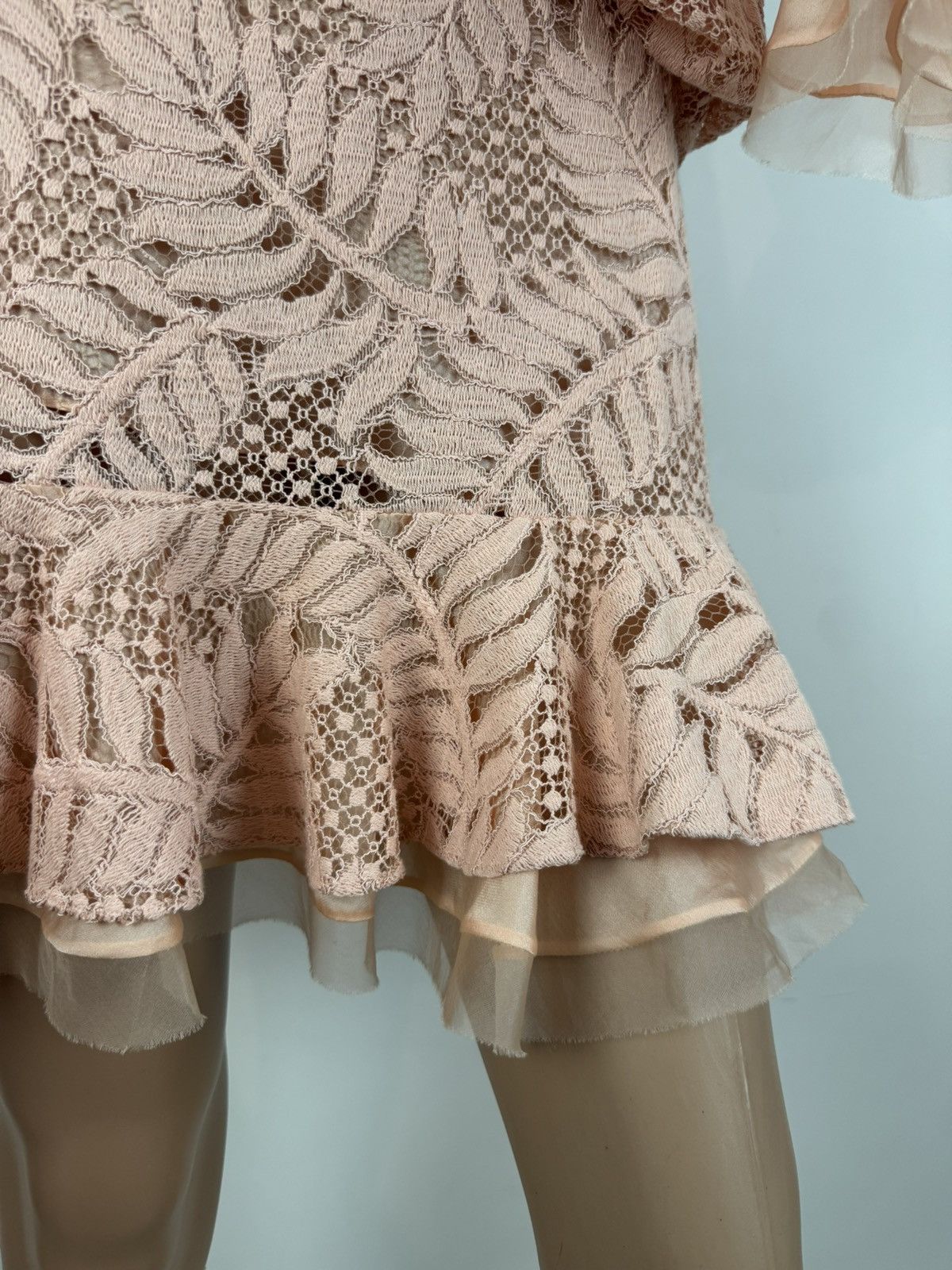 ALEXIS Stunning Lace Two-Piece Set - Peach Pink | Top and Skirt Size S / US 4 / IT 40 - 9 Thumbnail