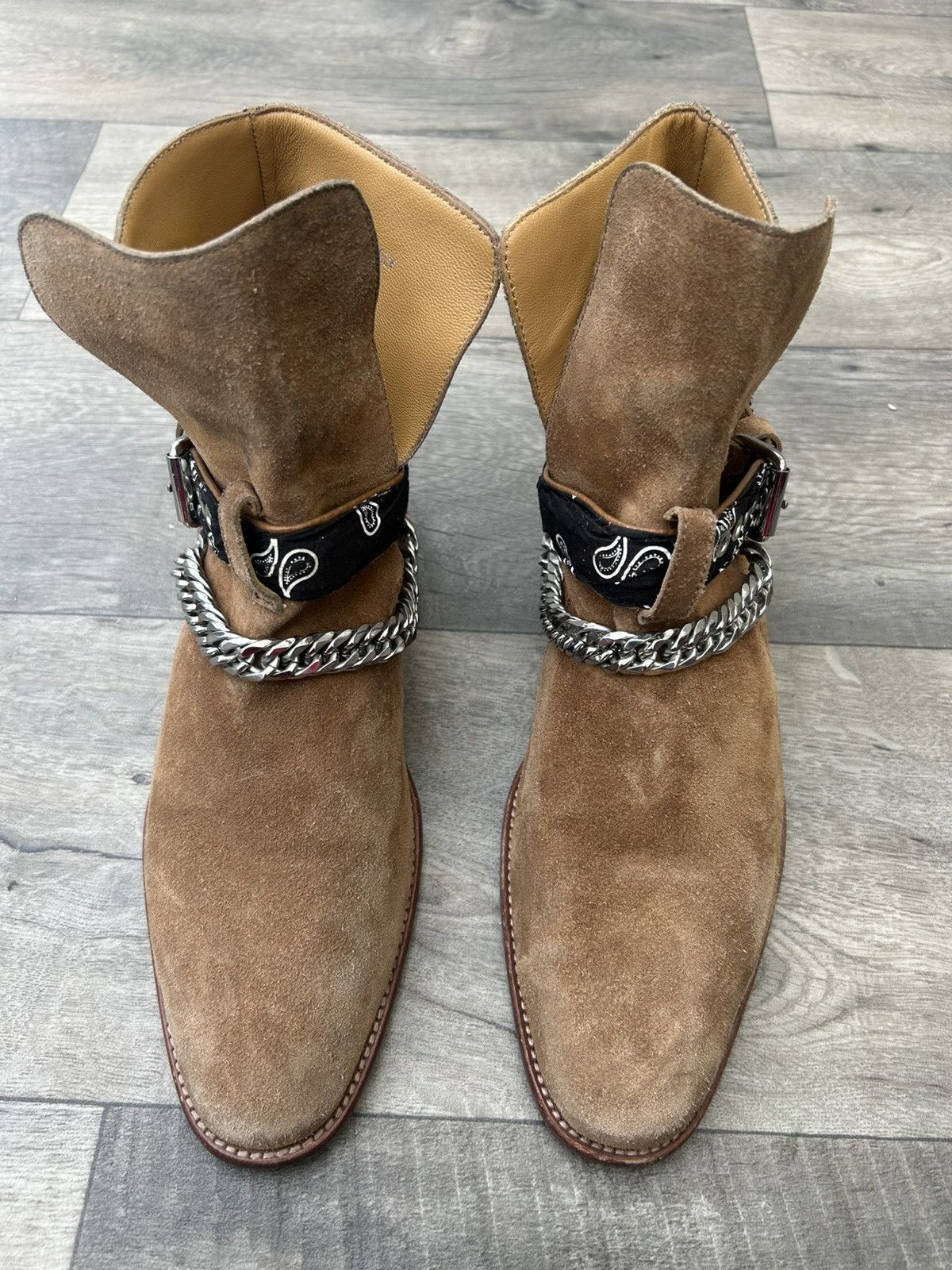 AMIRI Suede Bandana Buckle Boot
