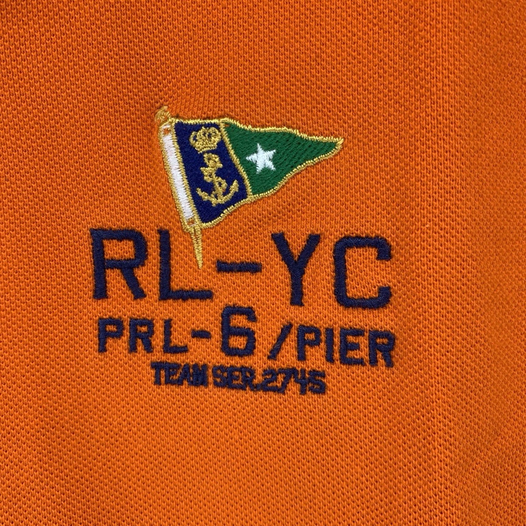 Polo Ralph Lauren VINTAGE Polo Ralph Lauren Yacht Club Polo Shirt Mens Large Bright Orange Embroidered Classic Casual Size US L / EU 52-54 / 3 - 2 Thumbnail