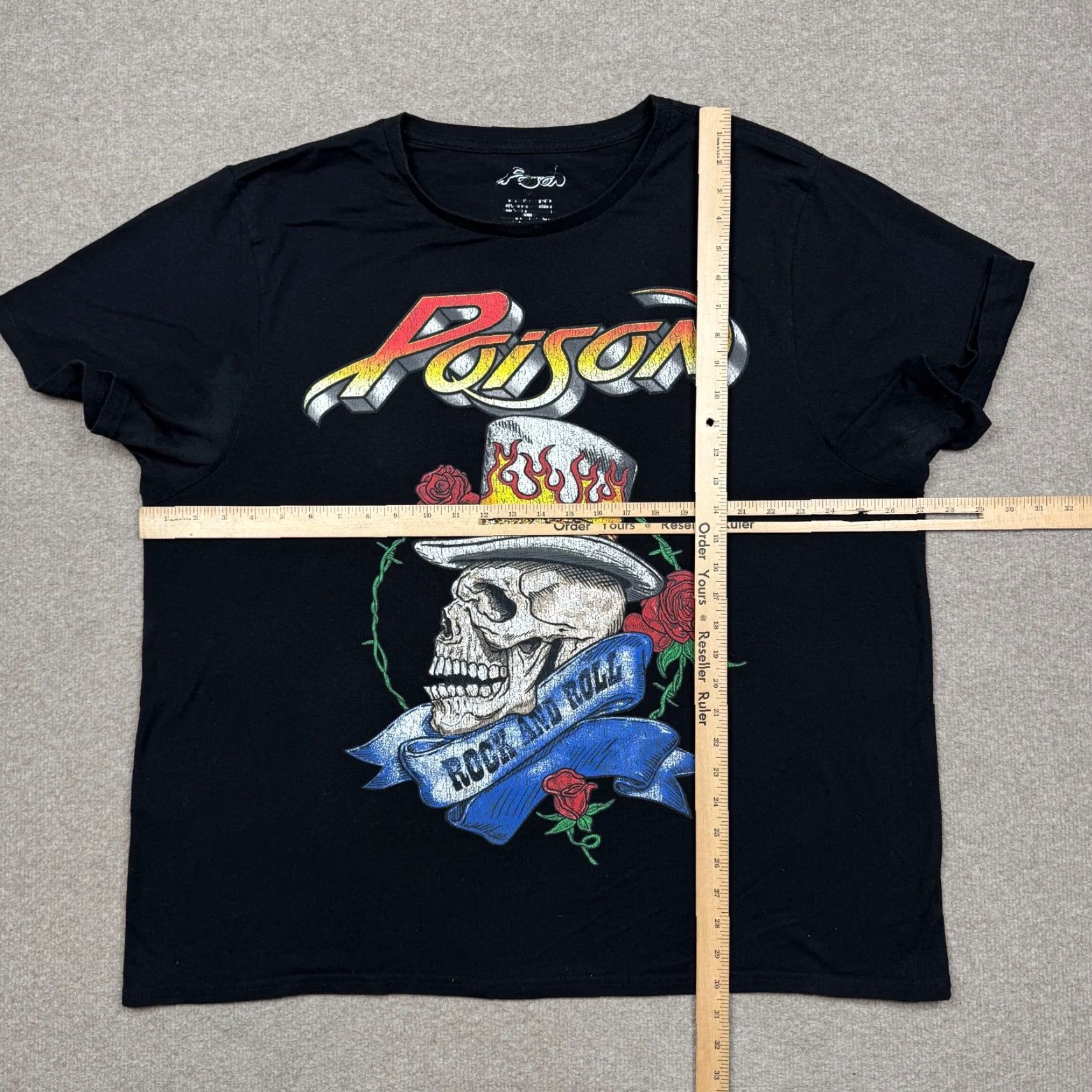 Vintage Poison Graphic T Shirt Size 3XL Black Short Sleeve Rock Band Music Casual Tee Ladies Womens Size XXL / US 16-18 / IT 52-54 - 7 Thumbnail