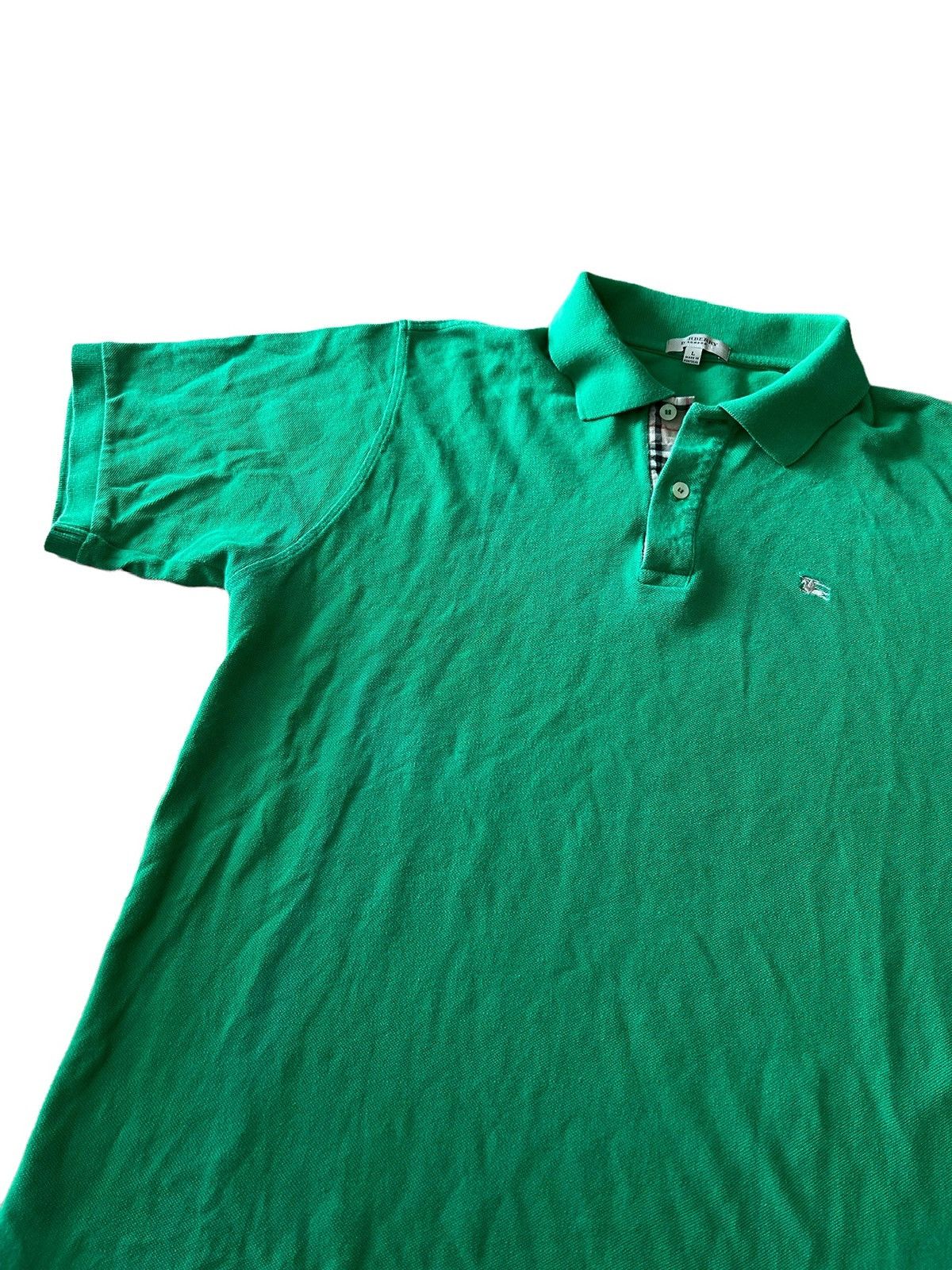 Burberry × Designer × Vintage Burberry London Nova Chek Polo Shirt Green Men’s Designed Size US L / EU 52-54 / 3 - 3 Thumbnail