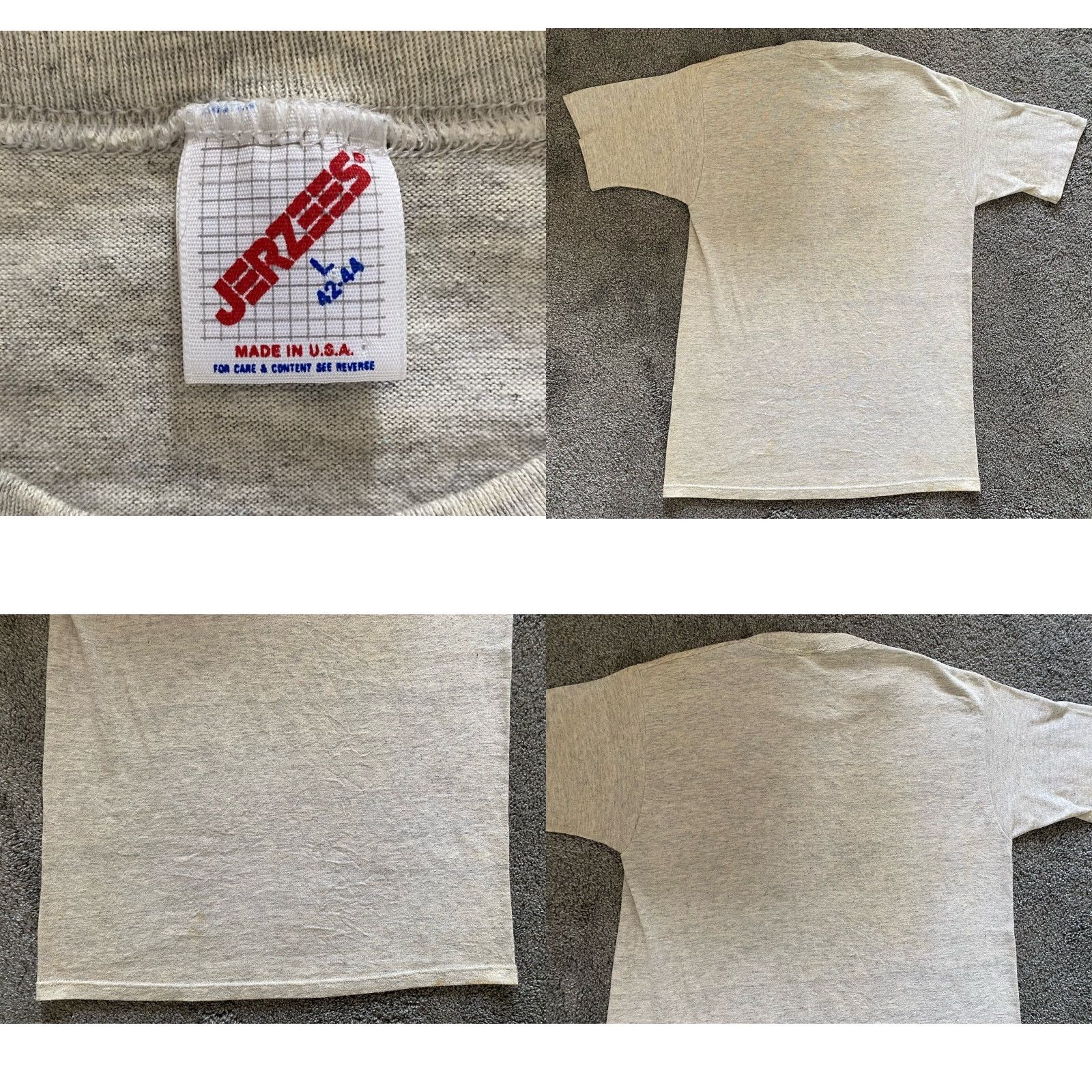 Jerzees VINTAGE Jerzees T Shirt Men’s L 42-44 Operation Desert Shield Made In USA Gray Mens T-Shirt 90s Military USA Size US L / EU 52-54 / 3 - 8 Thumbnail