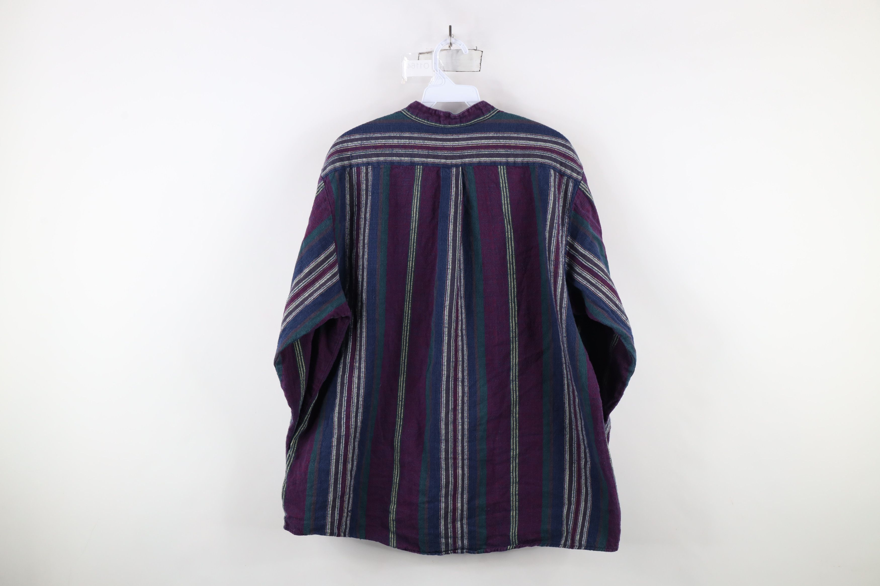 Vintage Vintage 90s Streetwear Striped Flannel Collar Button Shirt Size US XL / EU 56 / 4 - 8 Thumbnail
