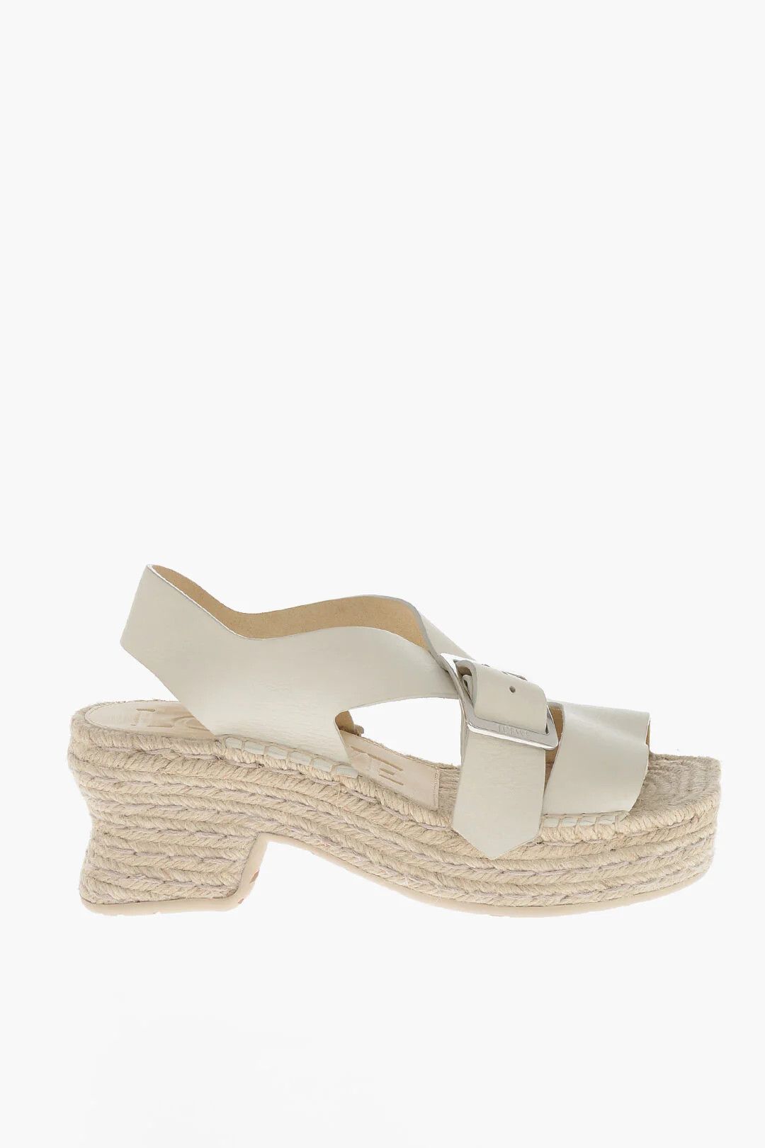 Loewe og1mm0426 Platform Leather Sandals in White Size US 10 / IT 40 - 1 Thumbnail