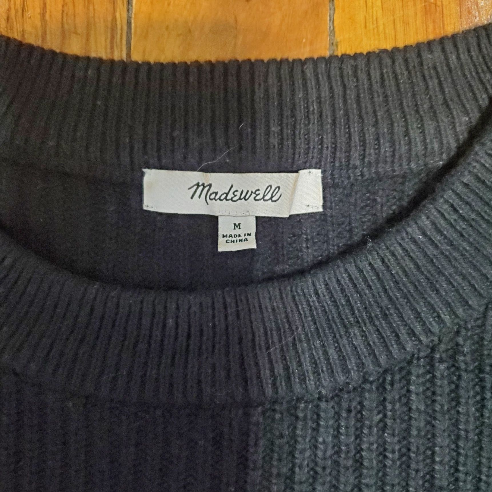 Madewell Madewell Patch Pocket Pullover Sweater Black Cotton Blend Medium J8782 Size M / US 6-8 / IT 42-44 - 5 Thumbnail