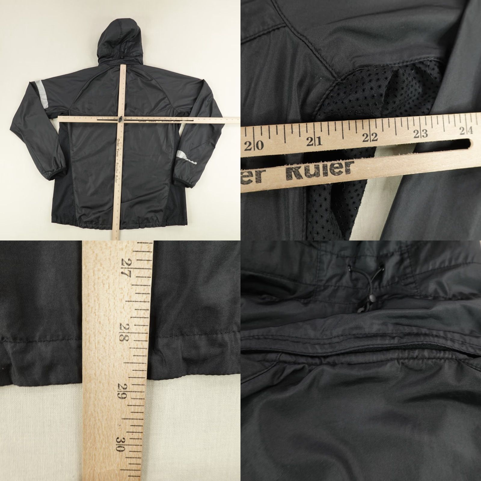 Nike Nike Jacket Men L Black Windbreaker Lightweigh t Reflective Full Zip Hooded Pockets Outdoor Sports Running & Walking Apparel Size US L / EU 52-54 / 3 - 8 Thumbnail