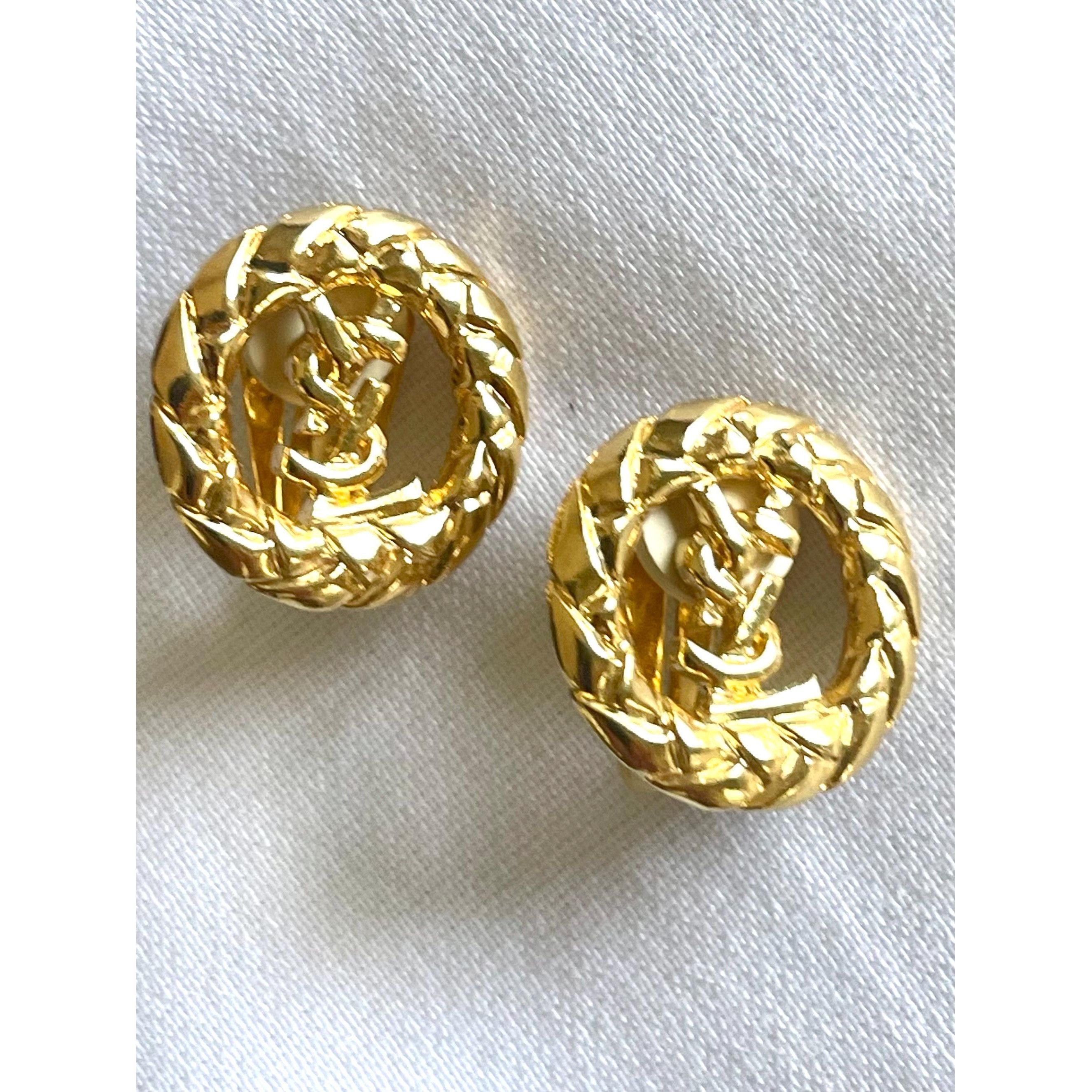 Yves Saint Laurent Vintage Yves Saint Laurent golden round earrings with YSL Size ONE SIZE - 6 Thumbnail