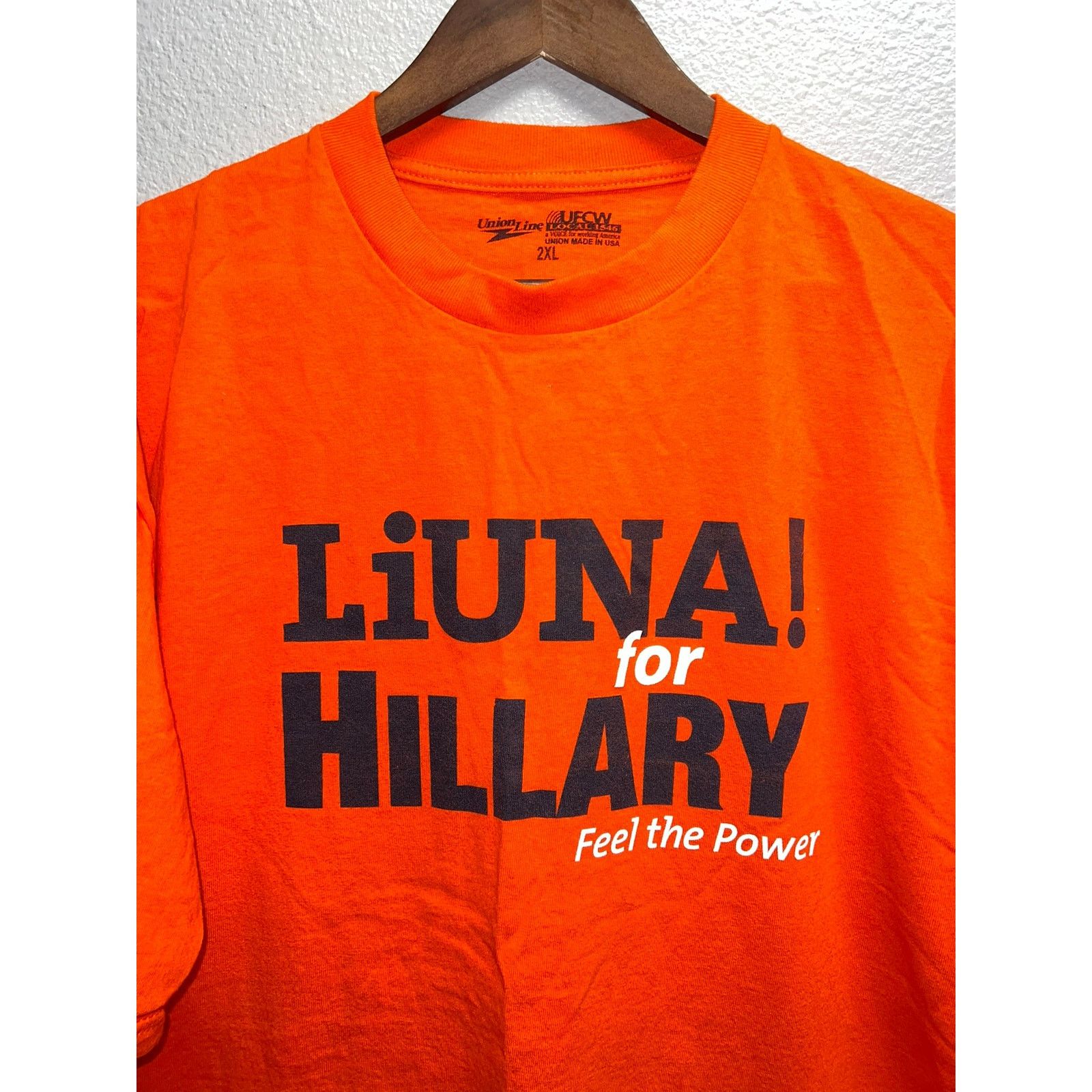 Vintage Union Line UFCW Shirt Local 1646 Liuna For Hillary Clinton Size US XXL / EU 58 / 5 - 2 Thumbnail