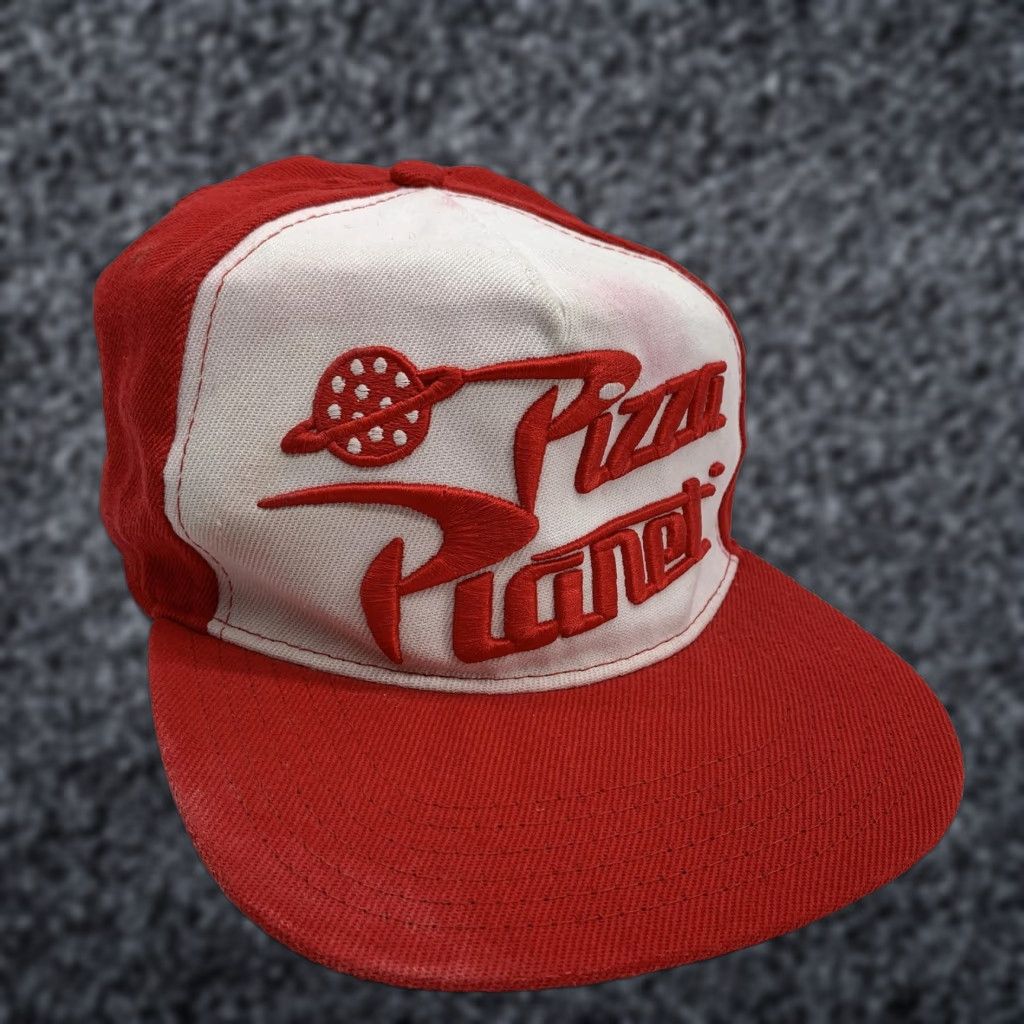 Disney Disney Pixar Toy Story Pizza Planet Hat 3D Embroidered Snap Back Red Hat Mens One Size Twill Casual Vintage No Size ONE SIZE - 1 Thumbnail