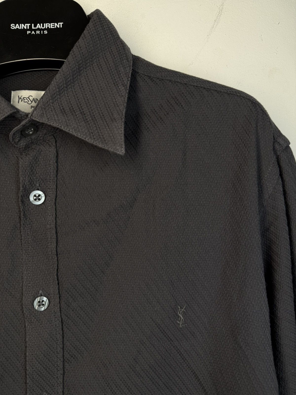 Yves Saint Laurent Carbon YSL Shirt Dark Grey Size US L / EU 52-54 / 3 - 1 Thumbnail