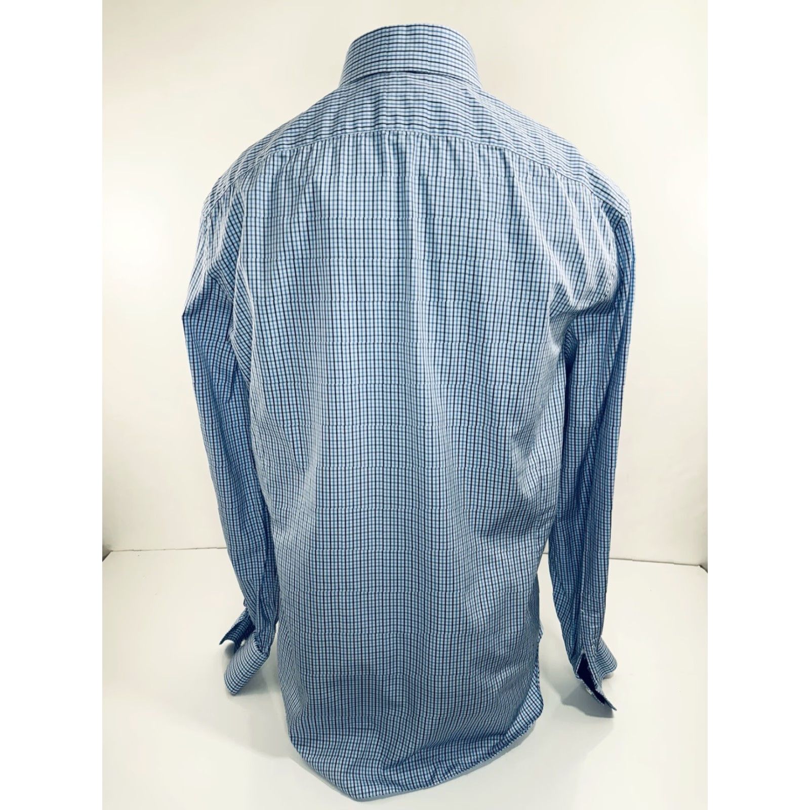 Vintage Mattabisch Napoli Italy Plaid Check Shirt 17.5 / 44 Mens Long Sleeve Button-Up Blue Nerf? Size US XXL / EU 58 / 5 - 4 Thumbnail