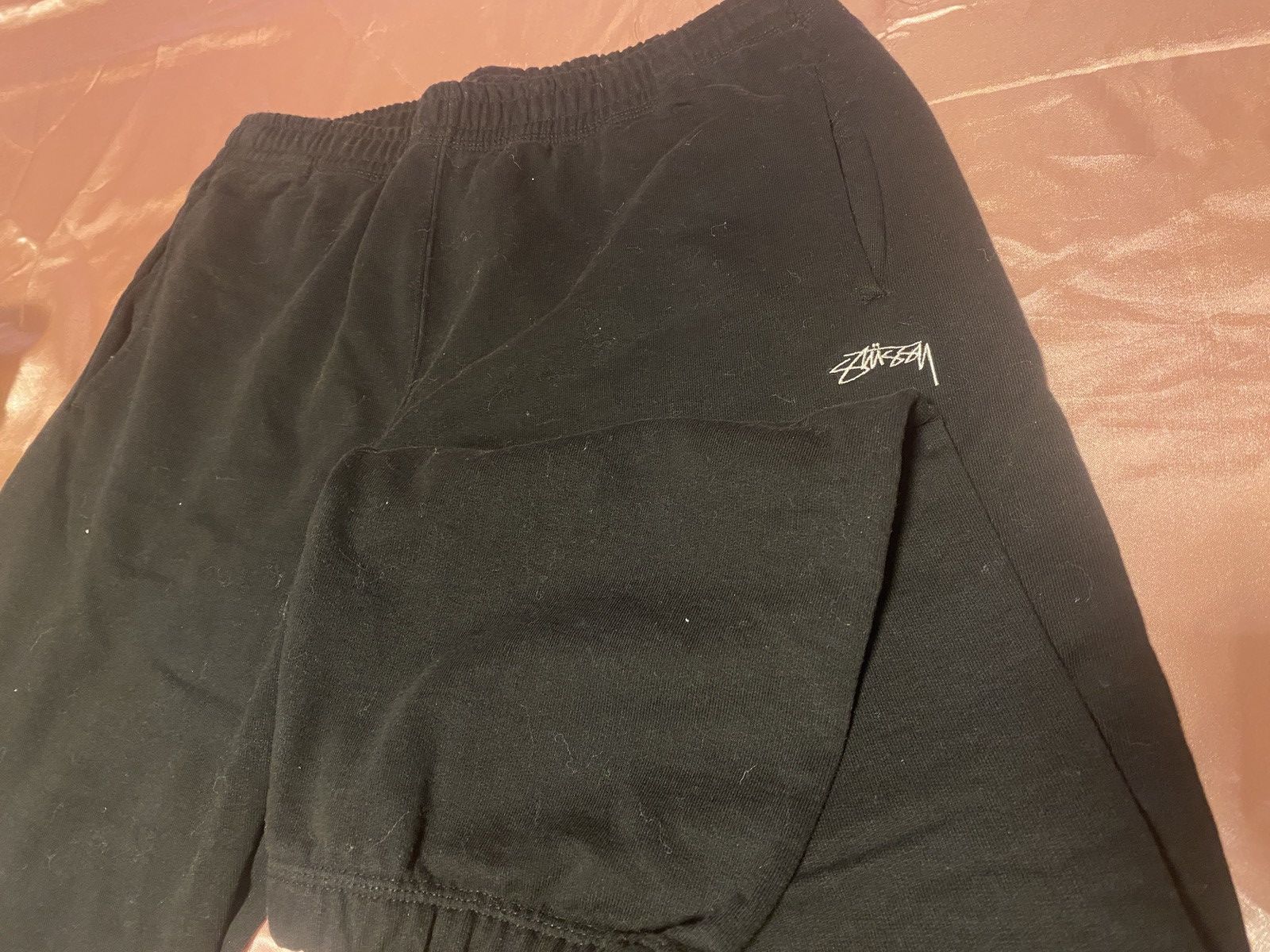 image of Stussy Stock Logo Sweatpants in Black, Men's (Size 38)