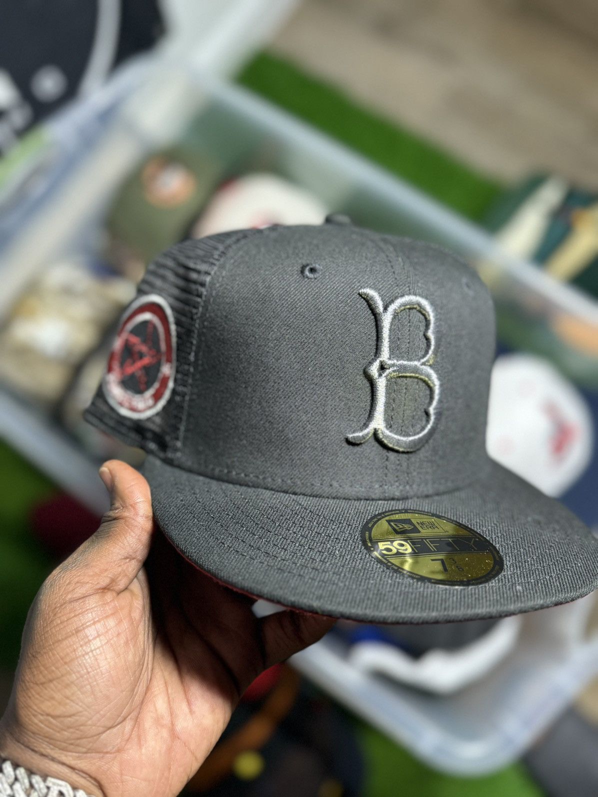 Hat Club × New Era 7 3/8 Black Trucker Brooklyn Dodgers Ebbets Field Fitted Hat Size ONE SIZE - 1 Thumbnail