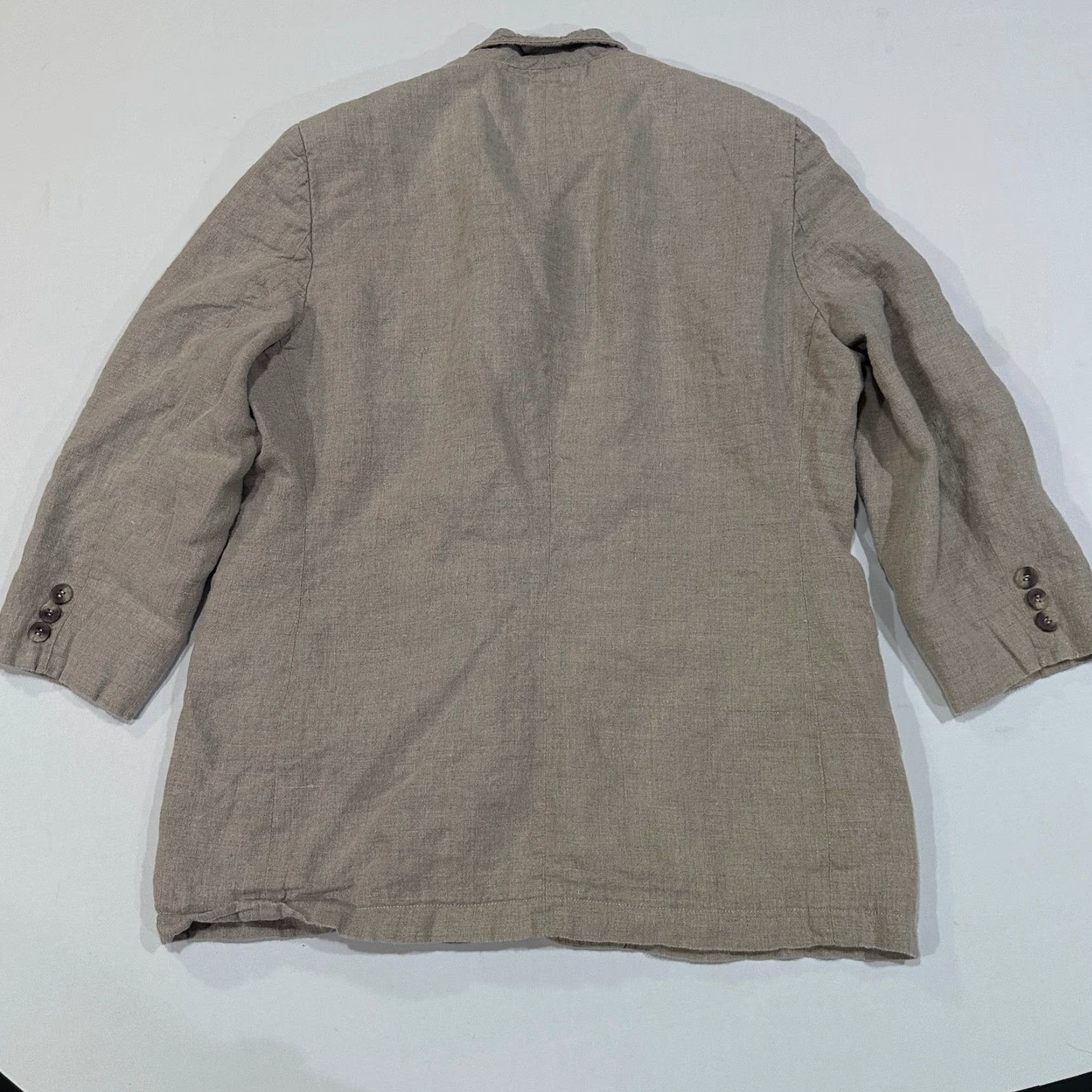 Eddie Bauer VINTAGE Eddie Bauer Blazer Womens L Beige 100% Linen Three-Button Jacket - Long Sleeve, Solid, 90s Theme Size L / US 10 / IT 46 - 3 Thumbnail