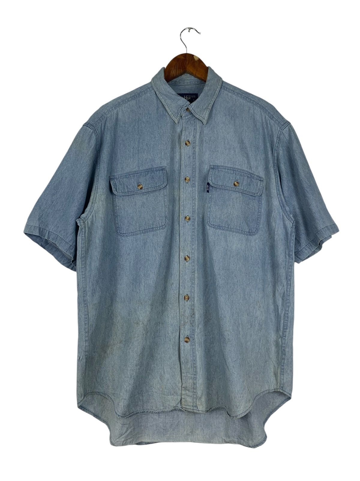 Japanese Brand × Vintage Vintage Be-Hot button denim shirt Size US L / EU 52-54 / 3 - 1 Thumbnail
