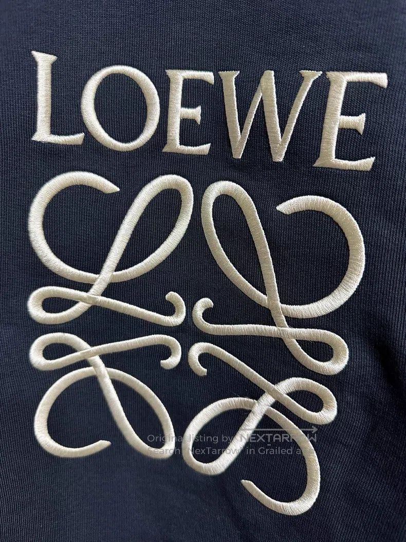 Loewe Loewe Navy Blue Embroidered Logo Sweatshirt Size M / US 6-8 / IT 42-44 - 3 Thumbnail