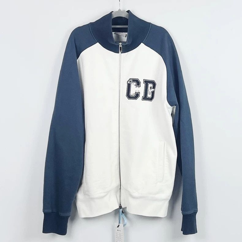 Dior DiorEmbroidered white and blue stitching plush jacket 2503- Size US XXL / EU 58 / 5 - 1 Thumbnail
