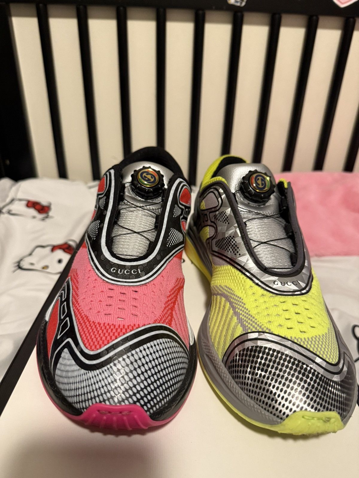 Gucci Gucci Ultrapace R 'Mismatched - Neon Pink Yellow' Size US 9 / EU 42 - 5 Thumbnail