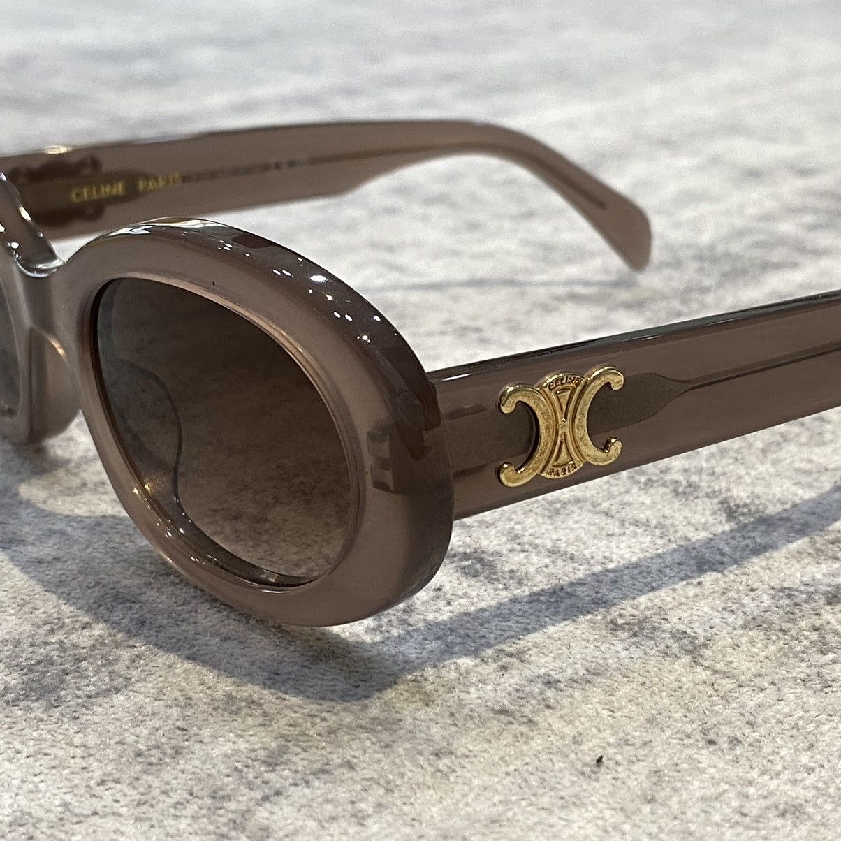 Celine CELINE Triomphe 01 Sunglasses In Acetate BROWN CRYSTAL Size ONE SIZE - 3 Thumbnail