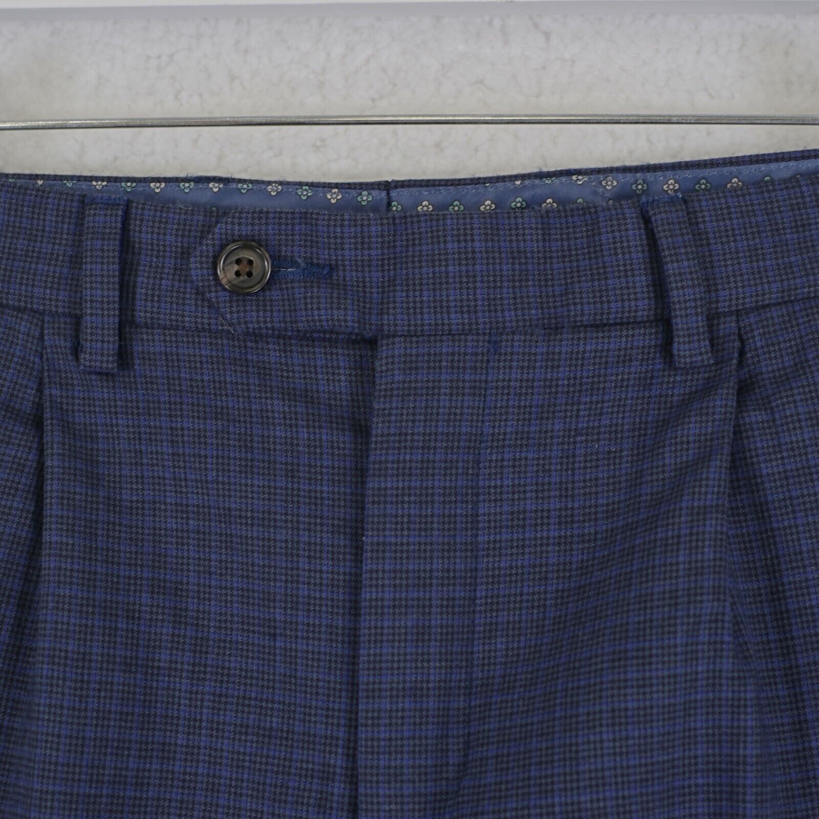 Lauren Ralph Lauren Lauren Ralph Lauren Wool Blue Black Star Check Windowpane Dr Size 34R - 4 Thumbnail