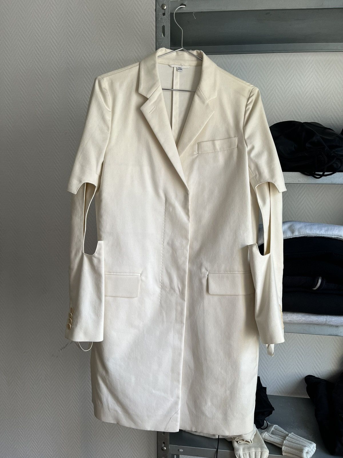 Helmut Lang SS2004 Dragonfly Laser Cut Long Blazer Size S / US 4 / IT 40 - 2 Thumbnail