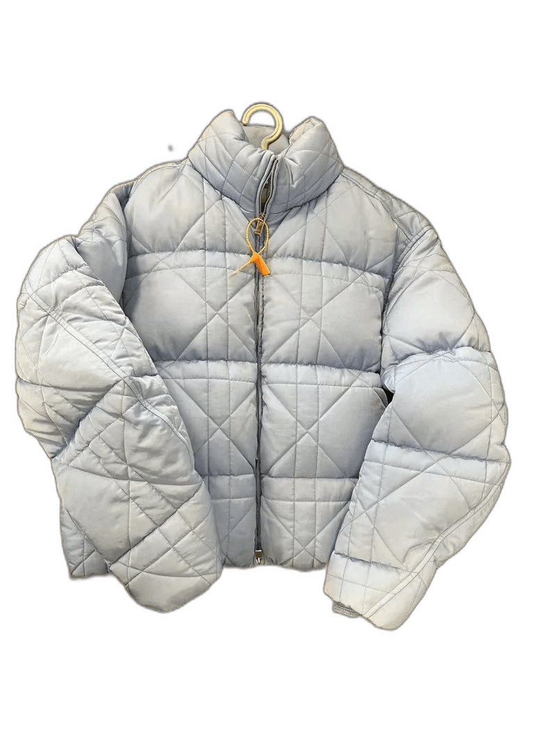 Dior Blue Quilted Logo Down Jacket by Dior Size US L / EU 52-54 / 3 - 1 Thumbnail