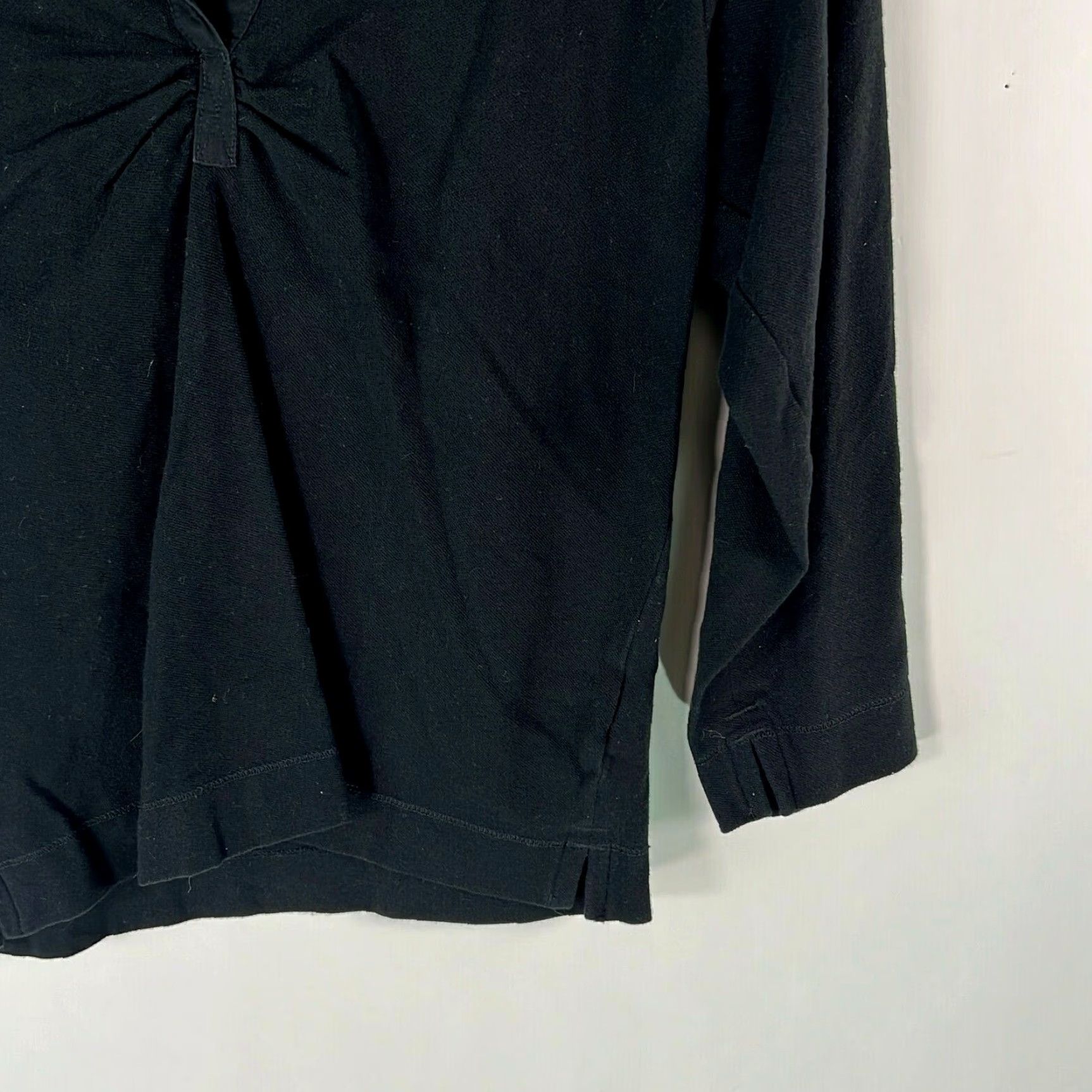 Weatherproof Weatherproof Womens Black Collared 3/4 Sleeve Pullover Blouse Size L Casual Classic Size L / US 10 / IT 46 - 4 Thumbnail