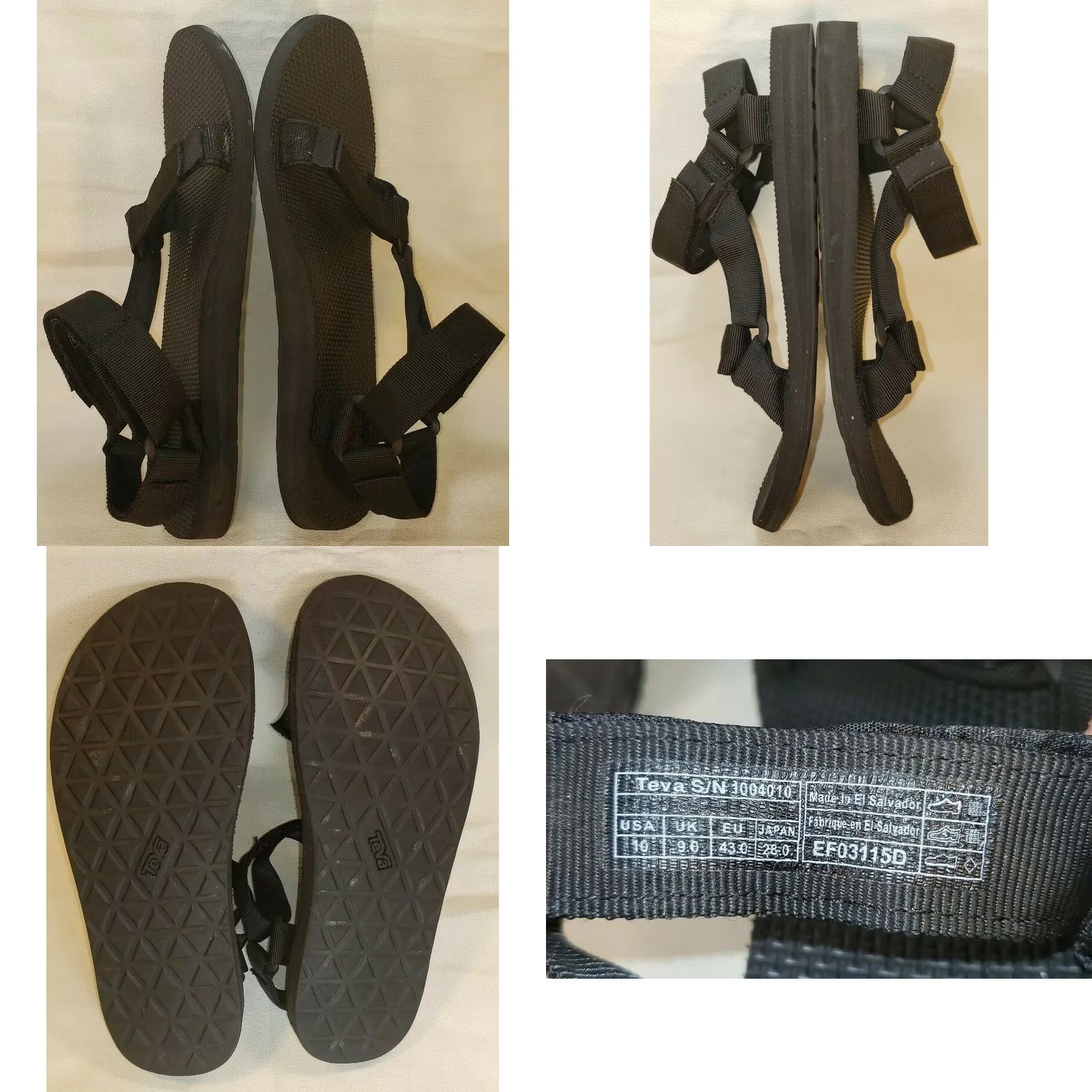 Teva Teva Original Universal Urban Sandals Men's 10M Black 1004010 Size ONE SIZE - 8 Thumbnail