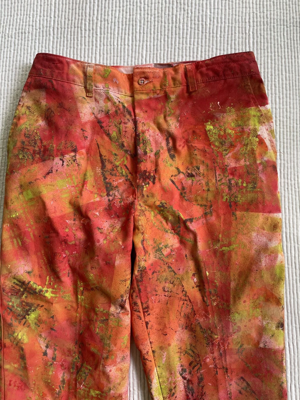 Handmade Ugly Madras Hand Painted Camo Pants Size US 32 / EU 48 - 12 Thumbnail