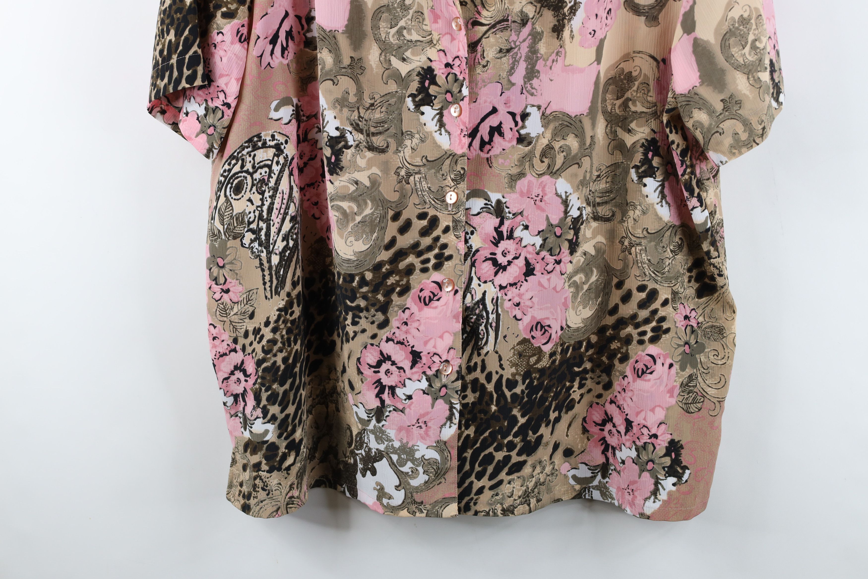Vintage Vintage 90s Y2K Streetwear Babydoll Flower Knit Button Shirt Size XXL / US 16-18 / IT 52-54 - 3 Thumbnail